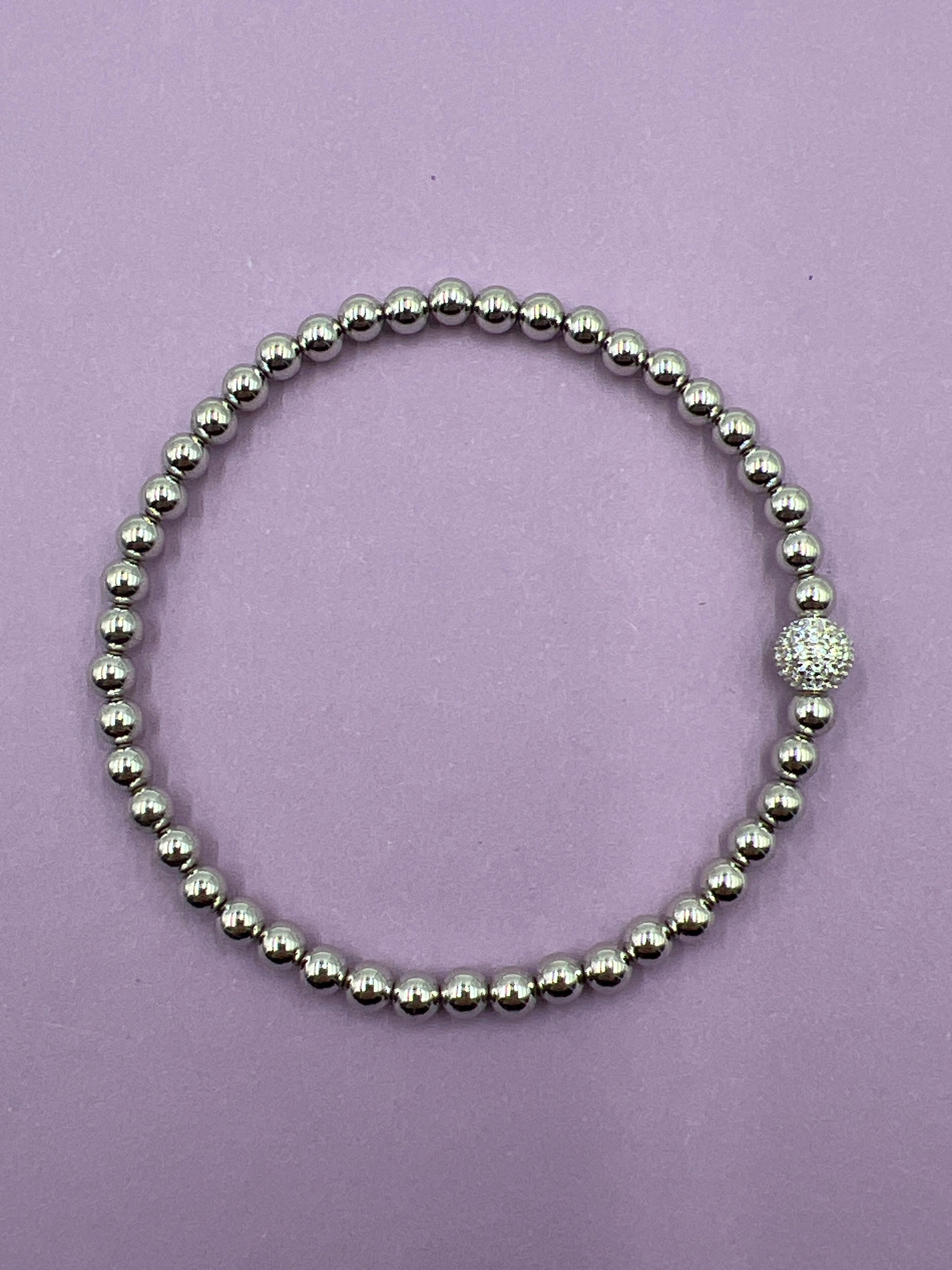 Kugelarmband 925/- Sterlingsilber rhodiniert
