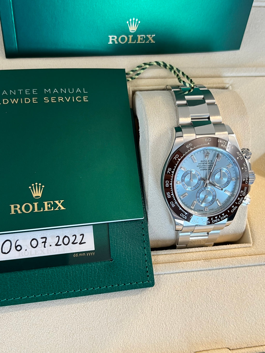 Rolex Daytona Platinum ungetragen 2022 Baguette Dial