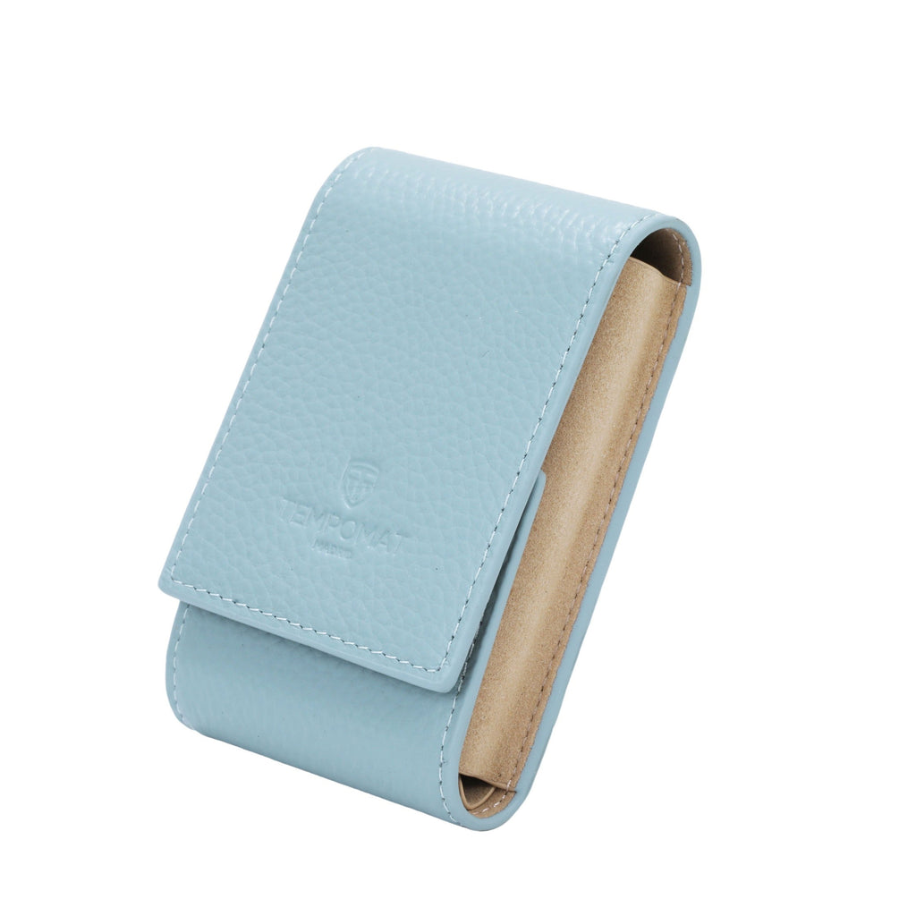 Hellblaue Leder Pouch / Tasche