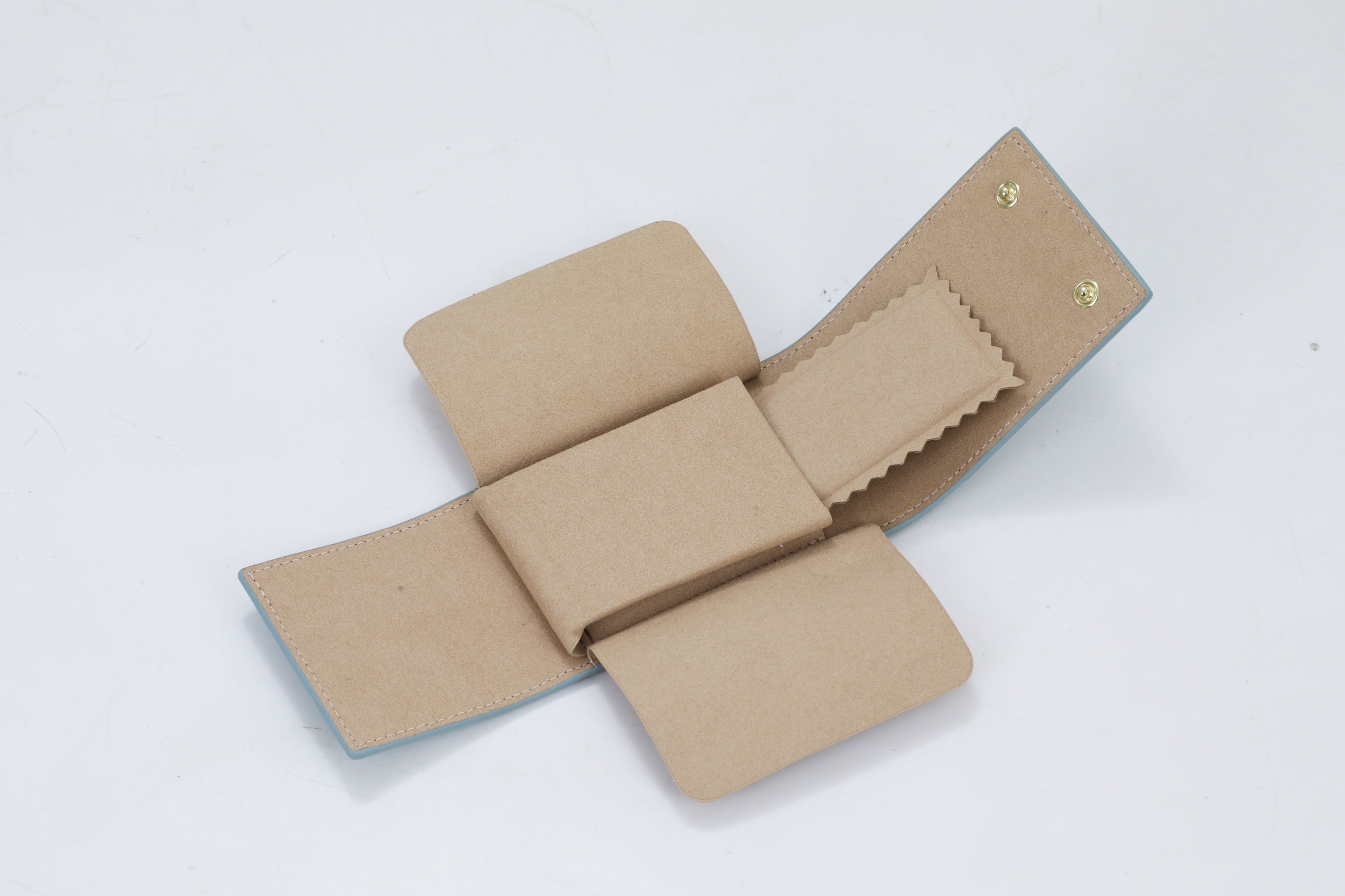 Hellblaue Leder Pouch / Tasche