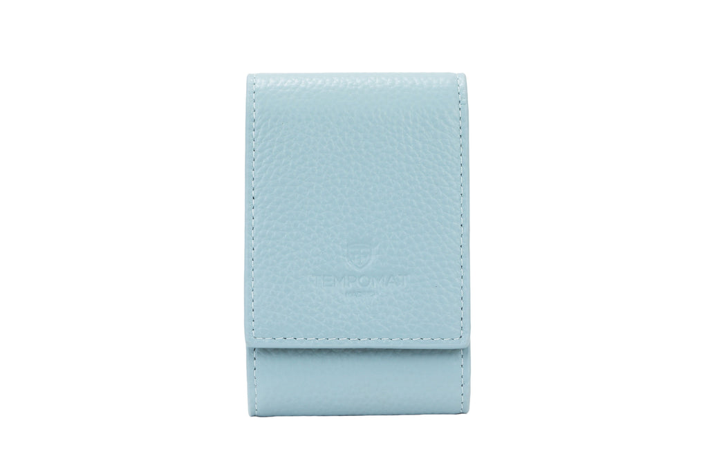 Hellblaue Leder Pouch / Tasche
