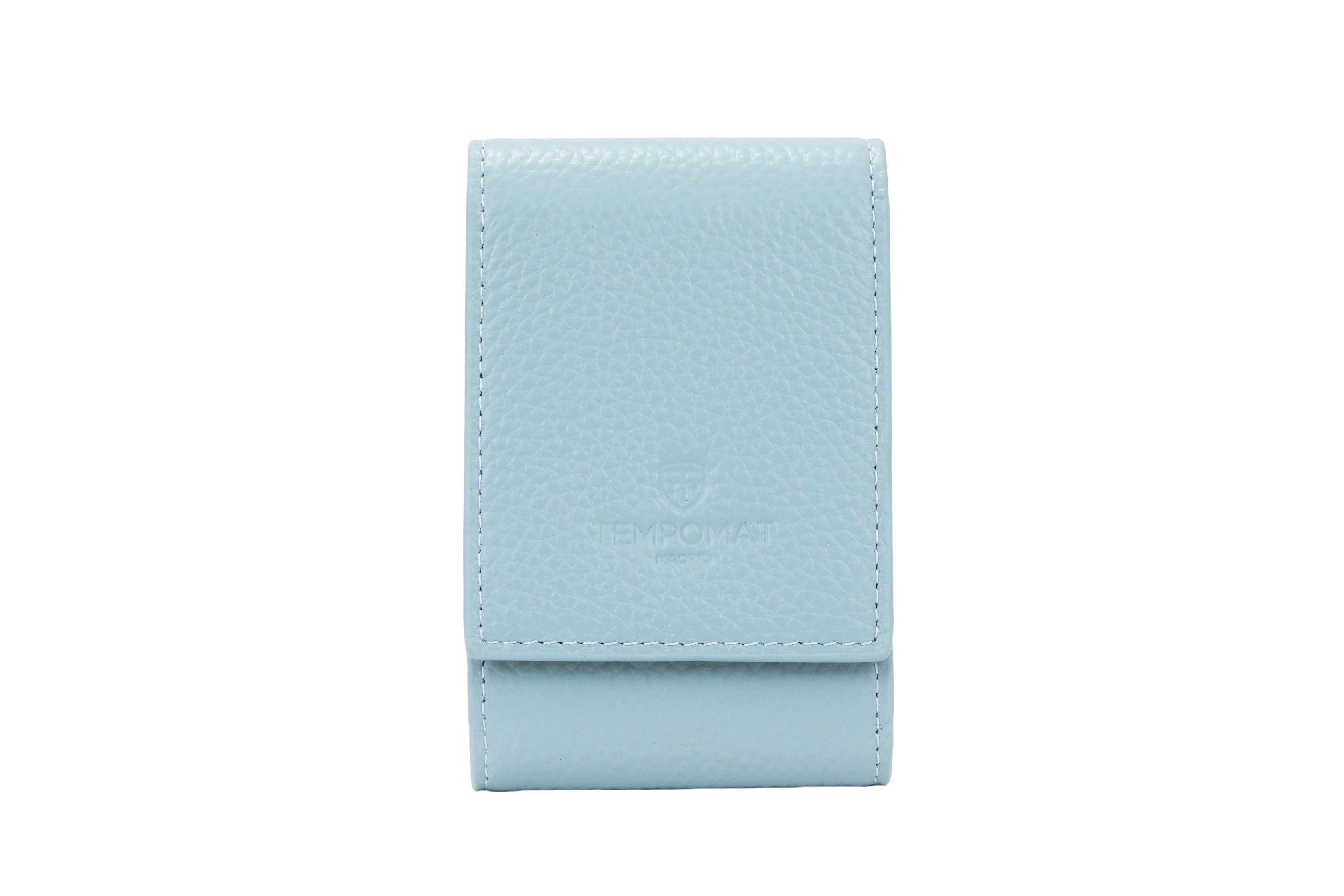 Hellblaue Leder Pouch / Tasche