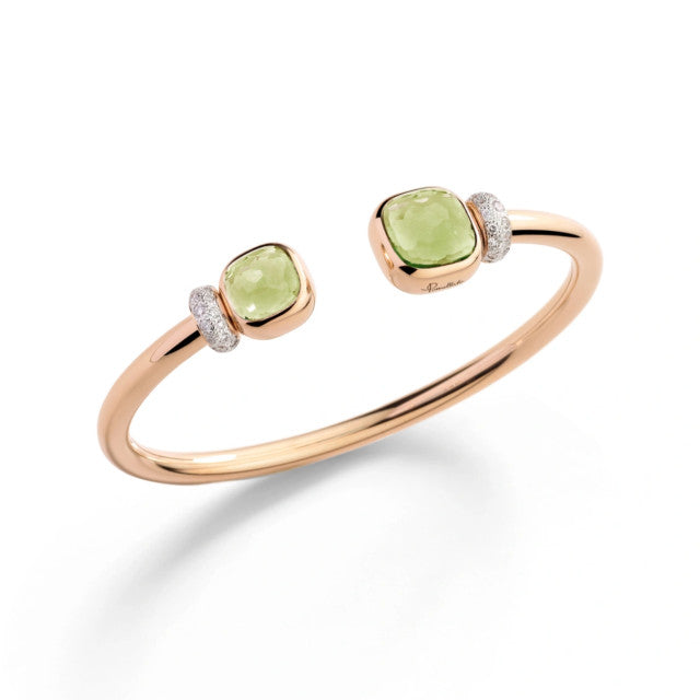 Pomellato - Nudo Armreif  - Rosegold 750/- Brillianten und Prasiolith