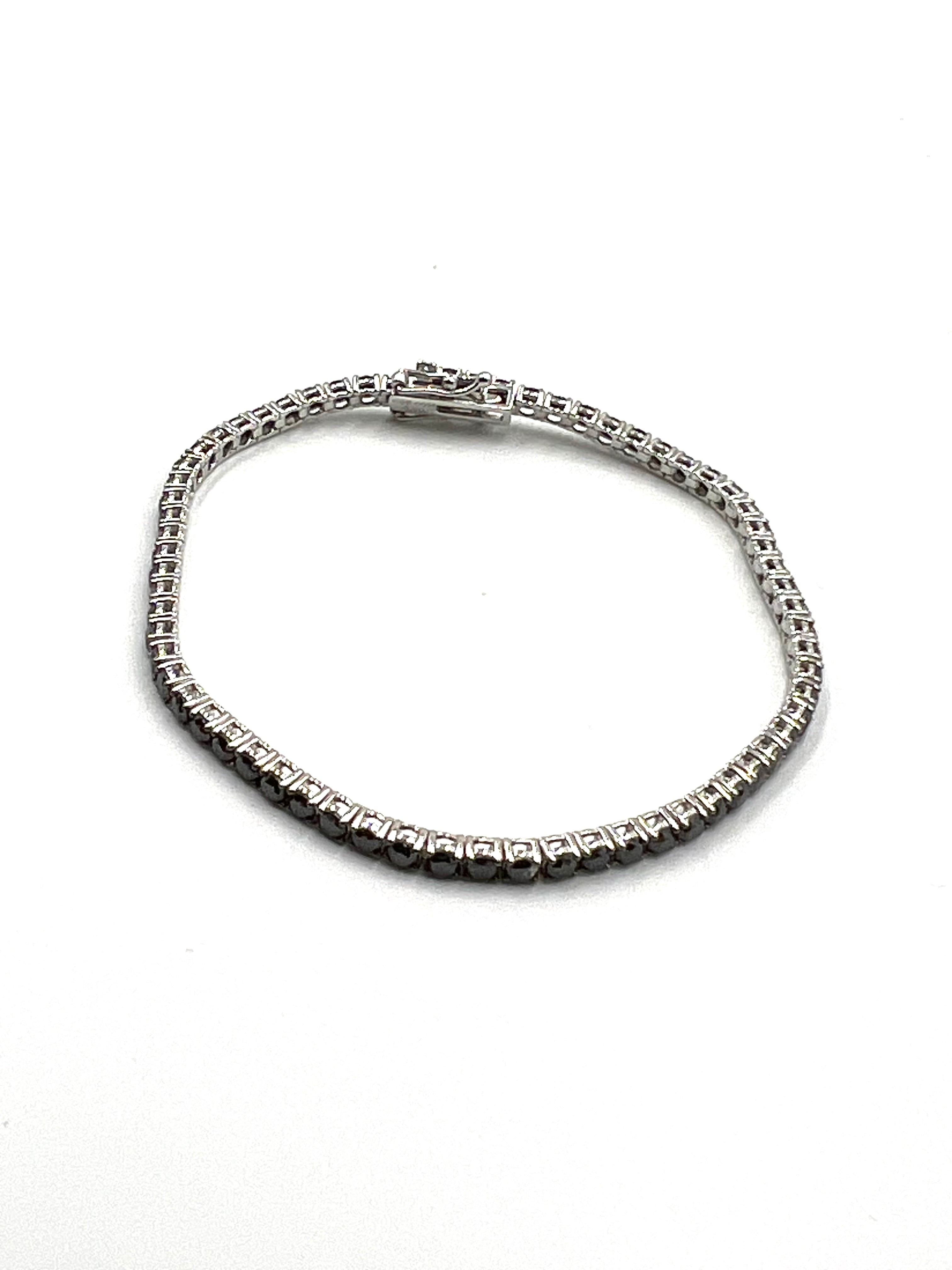 Tennisarmband Weißgold mit schwarzen Diamanten