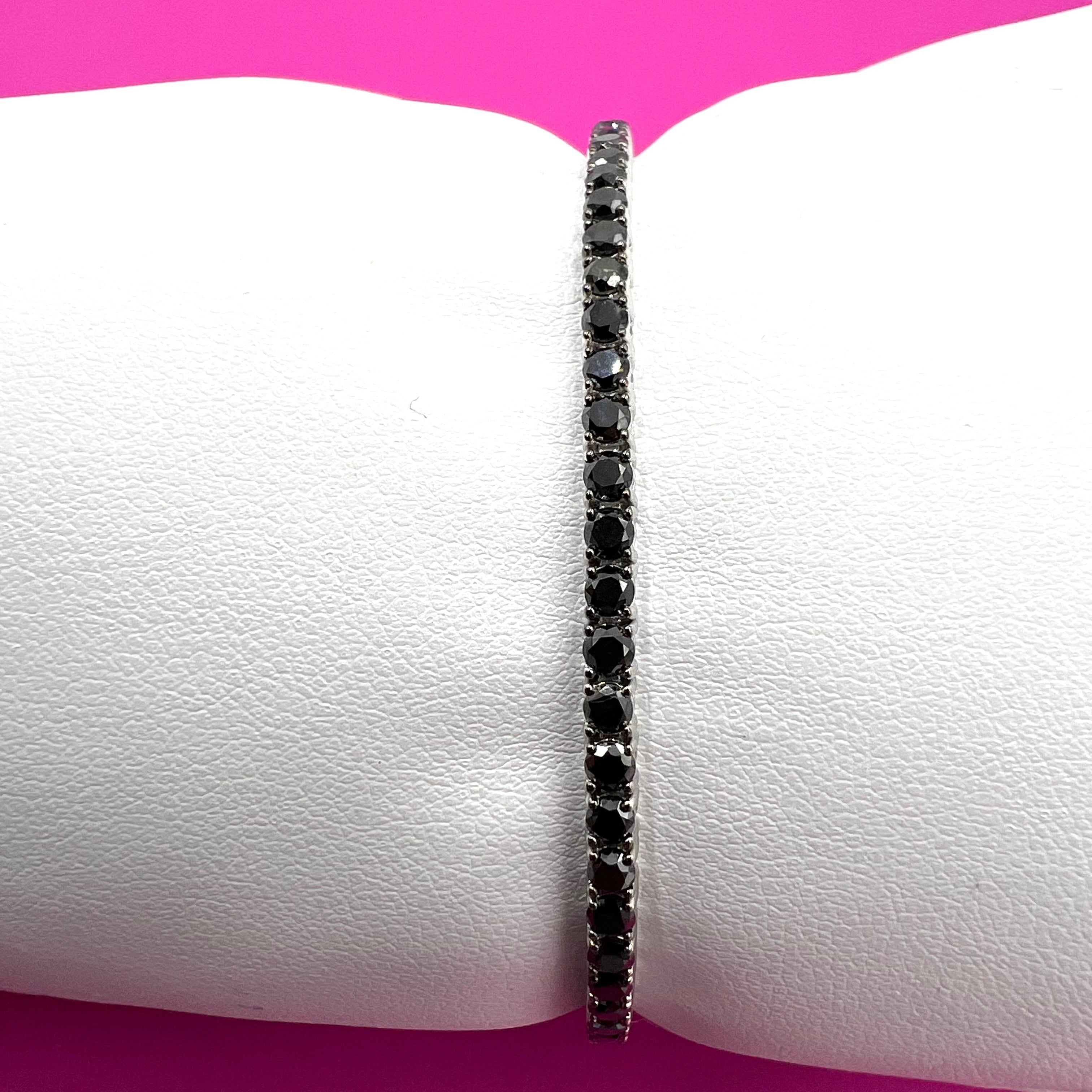 Tennisarmband Weißgold mit schwarzen Diamanten