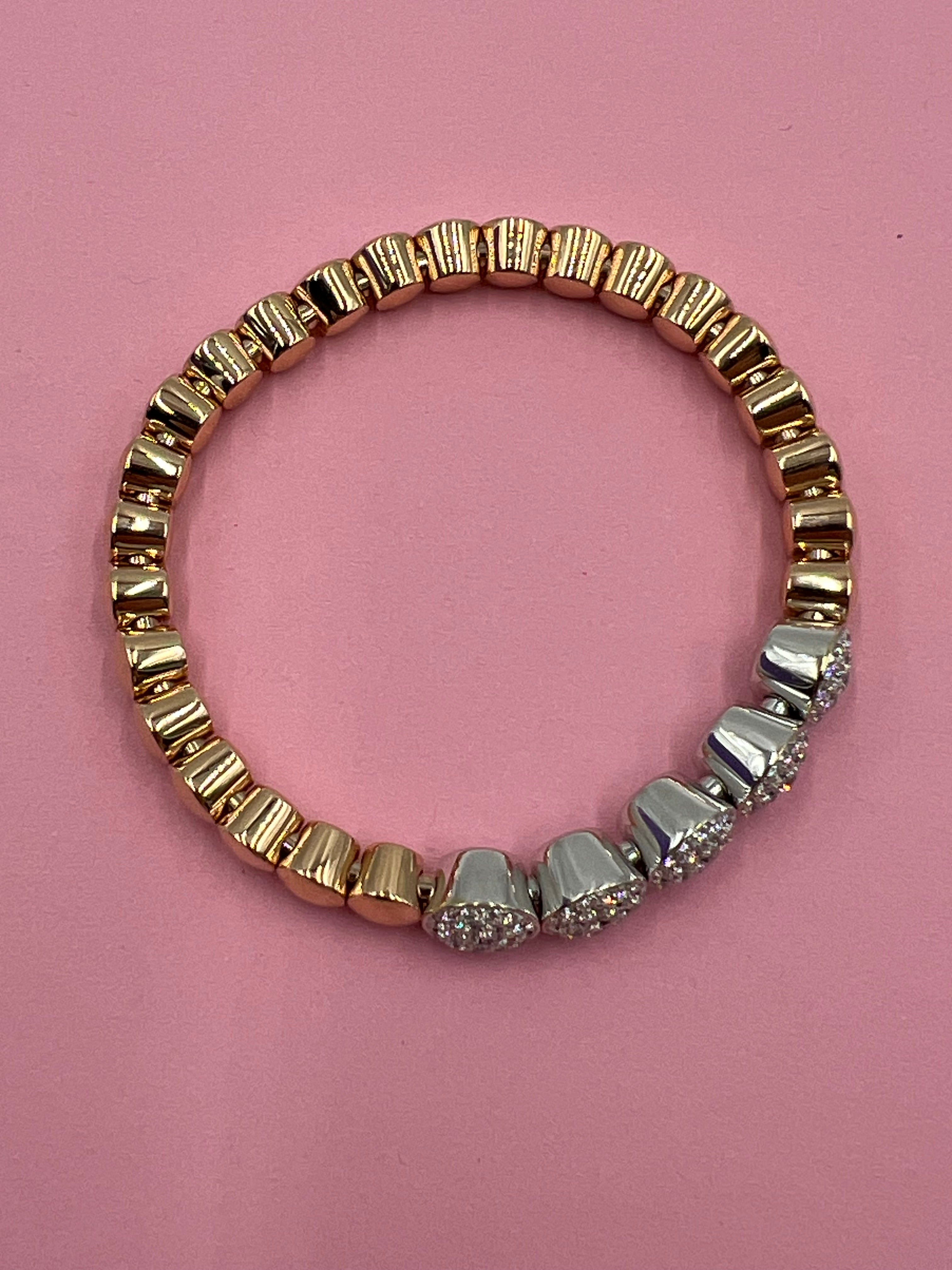 Scheffel Flexarmband in Rosegold mit Brillanten