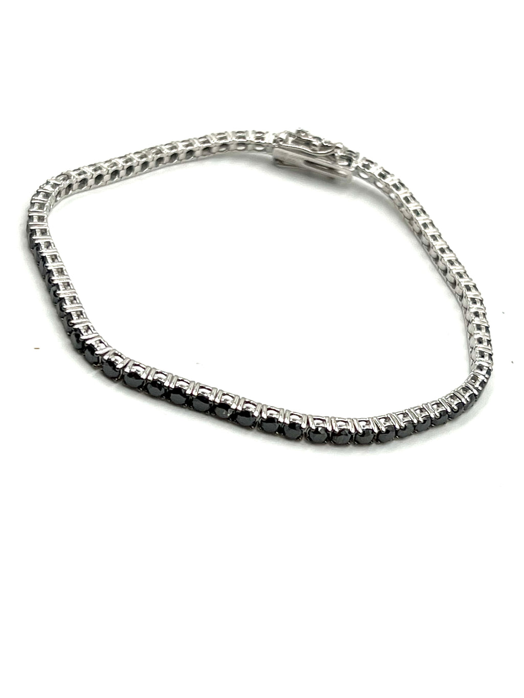 Tennisarmband Weißgold mit schwarzen Diamanten
