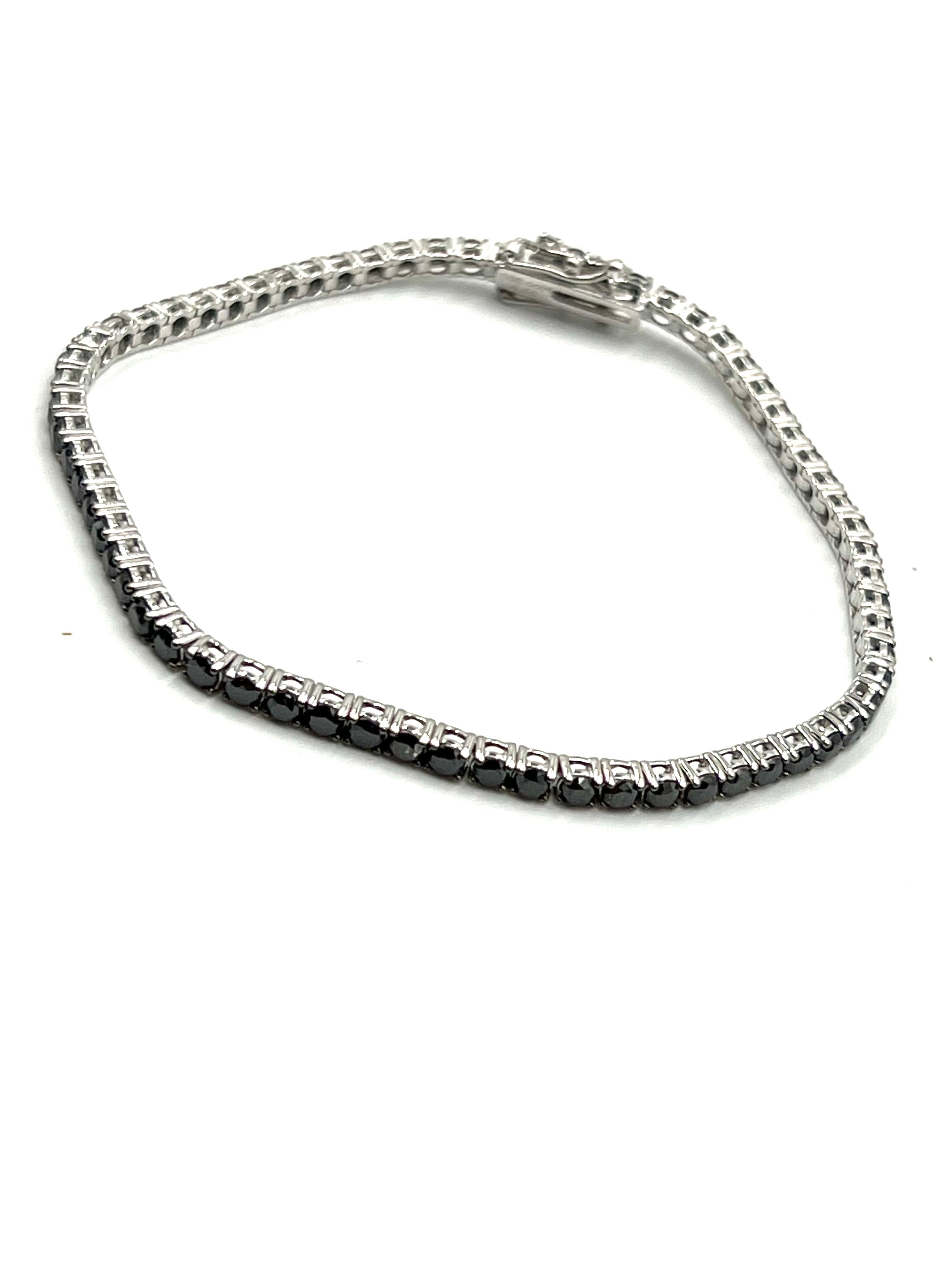 Tennisarmband Weißgold mit schwarzen Diamanten