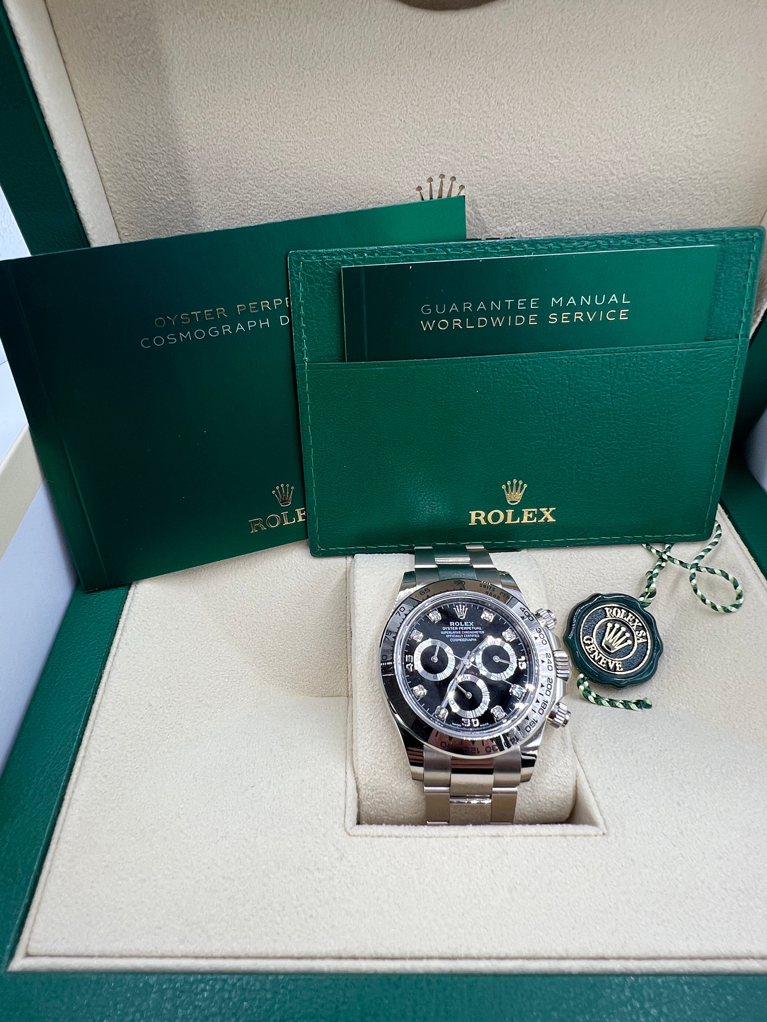 Rolex Daytona Weißgold mit Dia. Ungetragen aus 2024