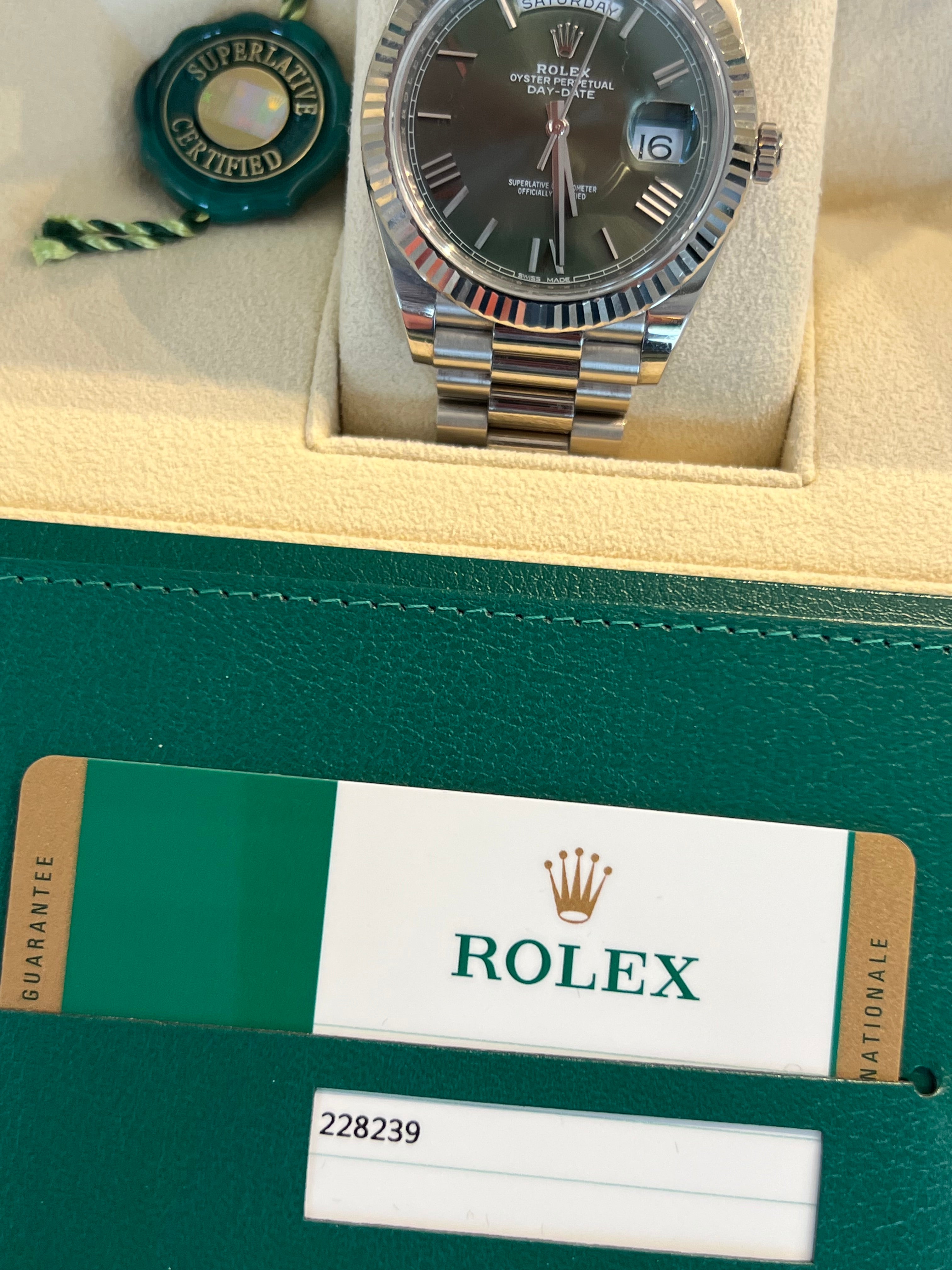 Rolex Day-Date 40 mm Grün Fullset