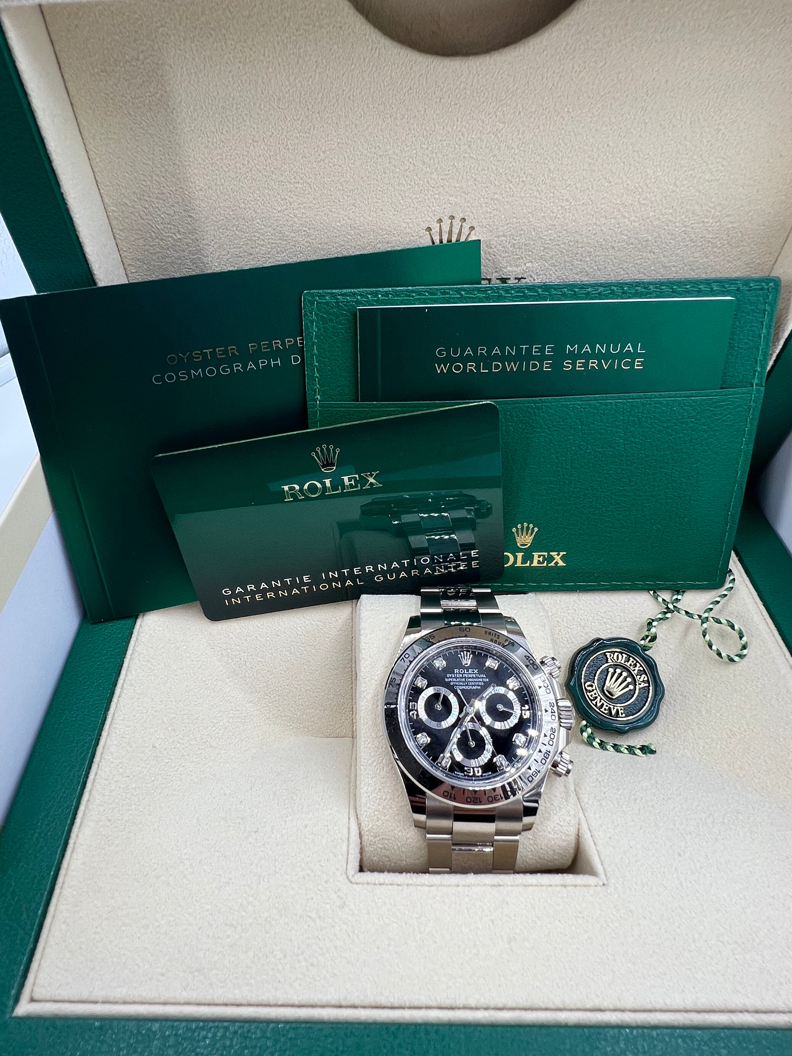 Rolex Daytona Weißgold mit Dia. Ungetragen aus 2024