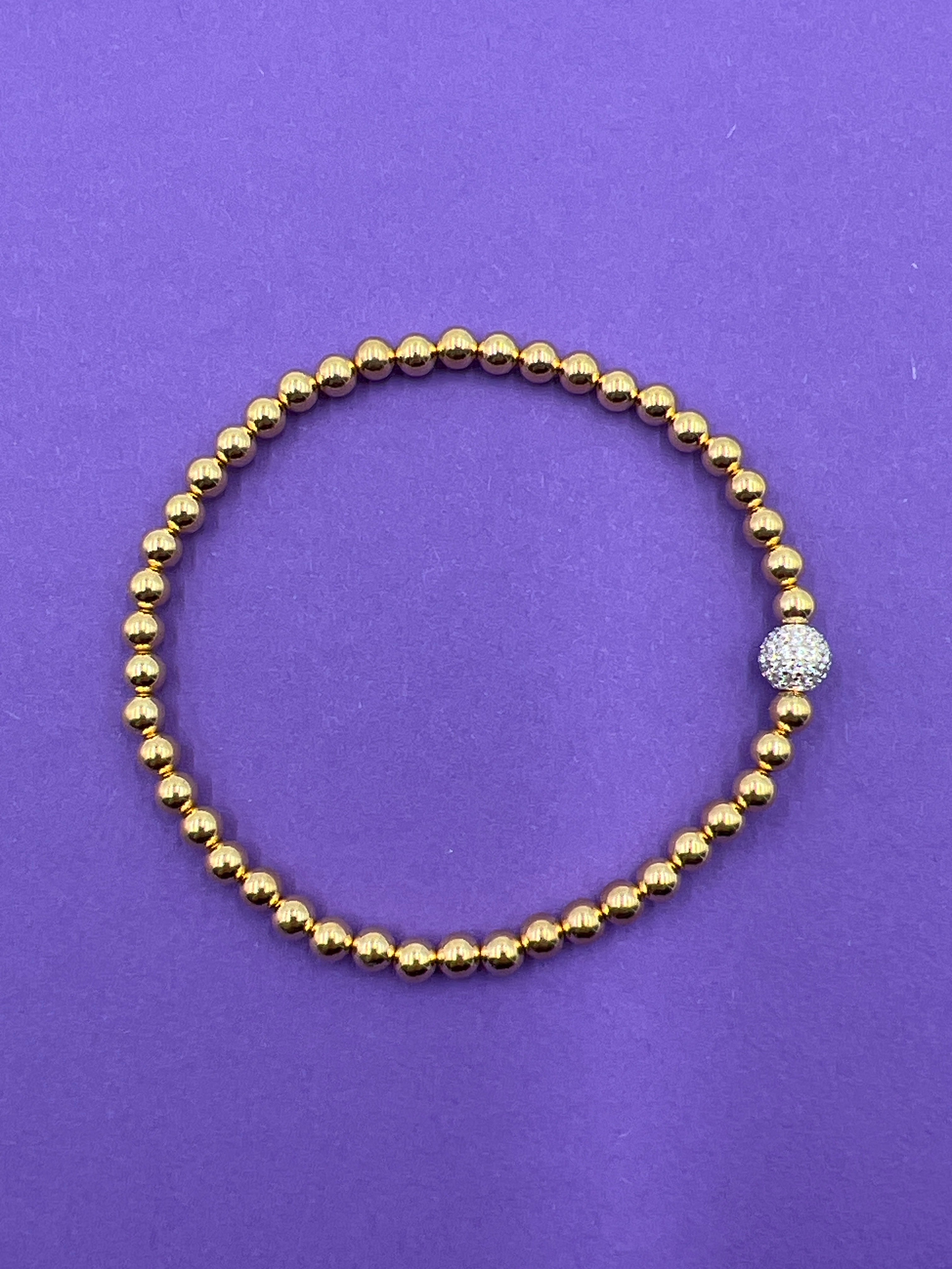 Kugelarmband 925/-Gelbgold Plattiert