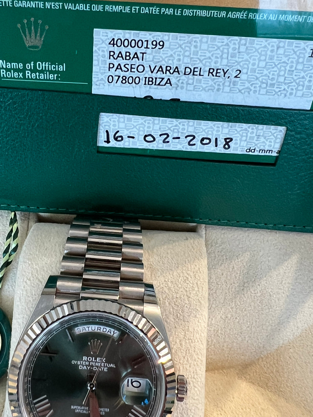 Rolex Day-Date 40 mm Grün Fullset