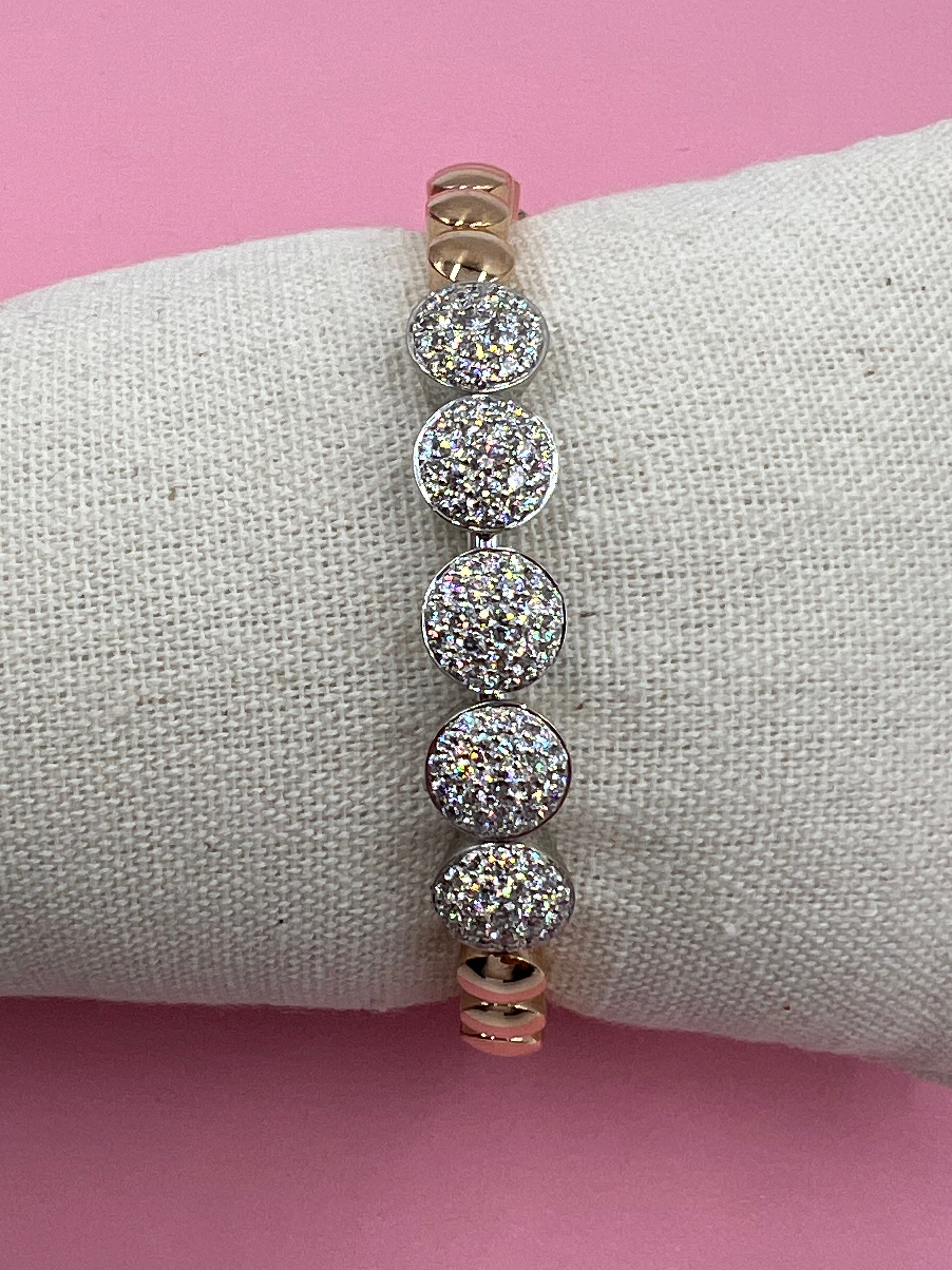 Scheffel Flexarmband in Rosegold mit Brillanten
