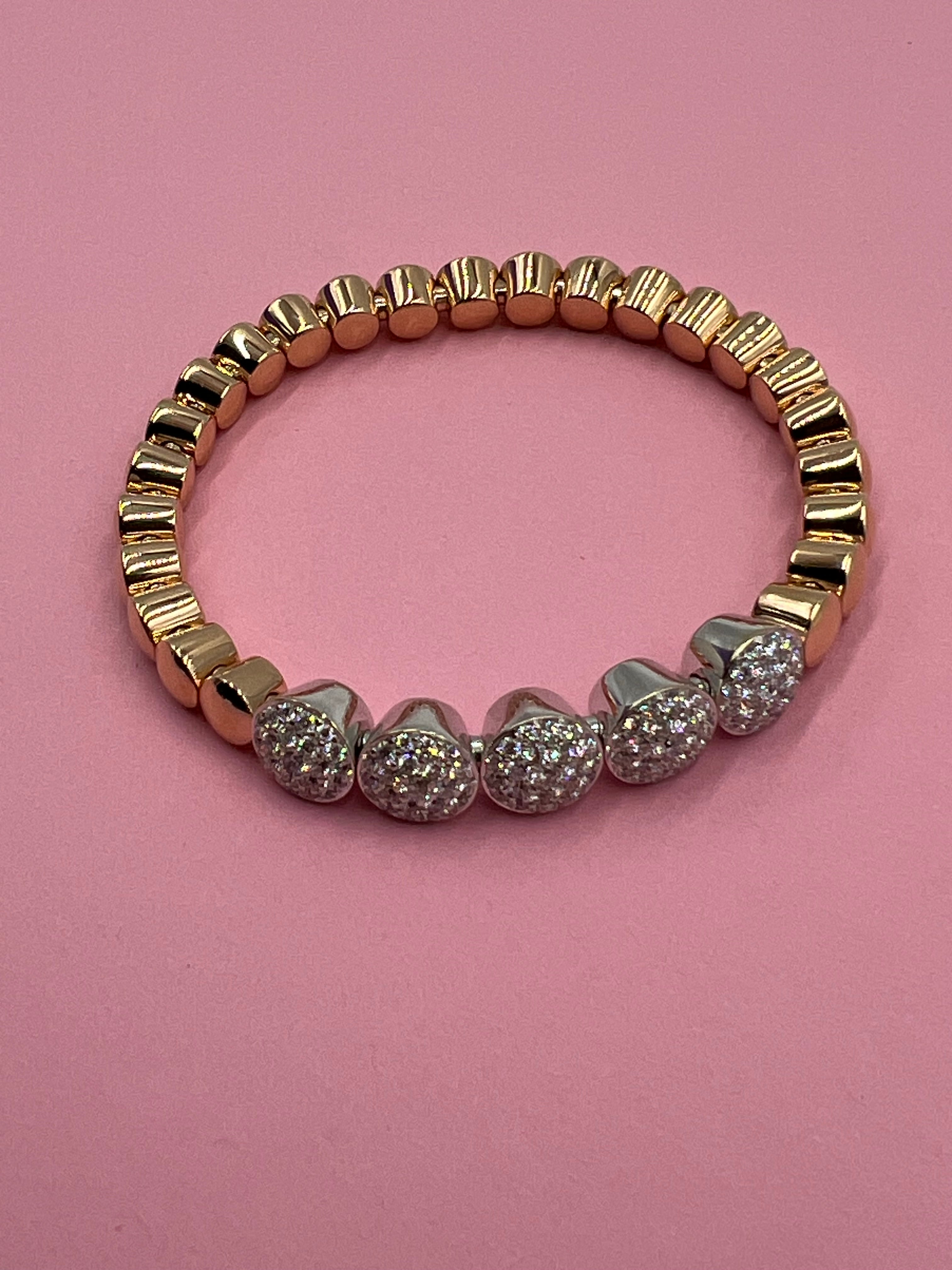 Scheffel Flexarmband in Rosegold mit Brillanten