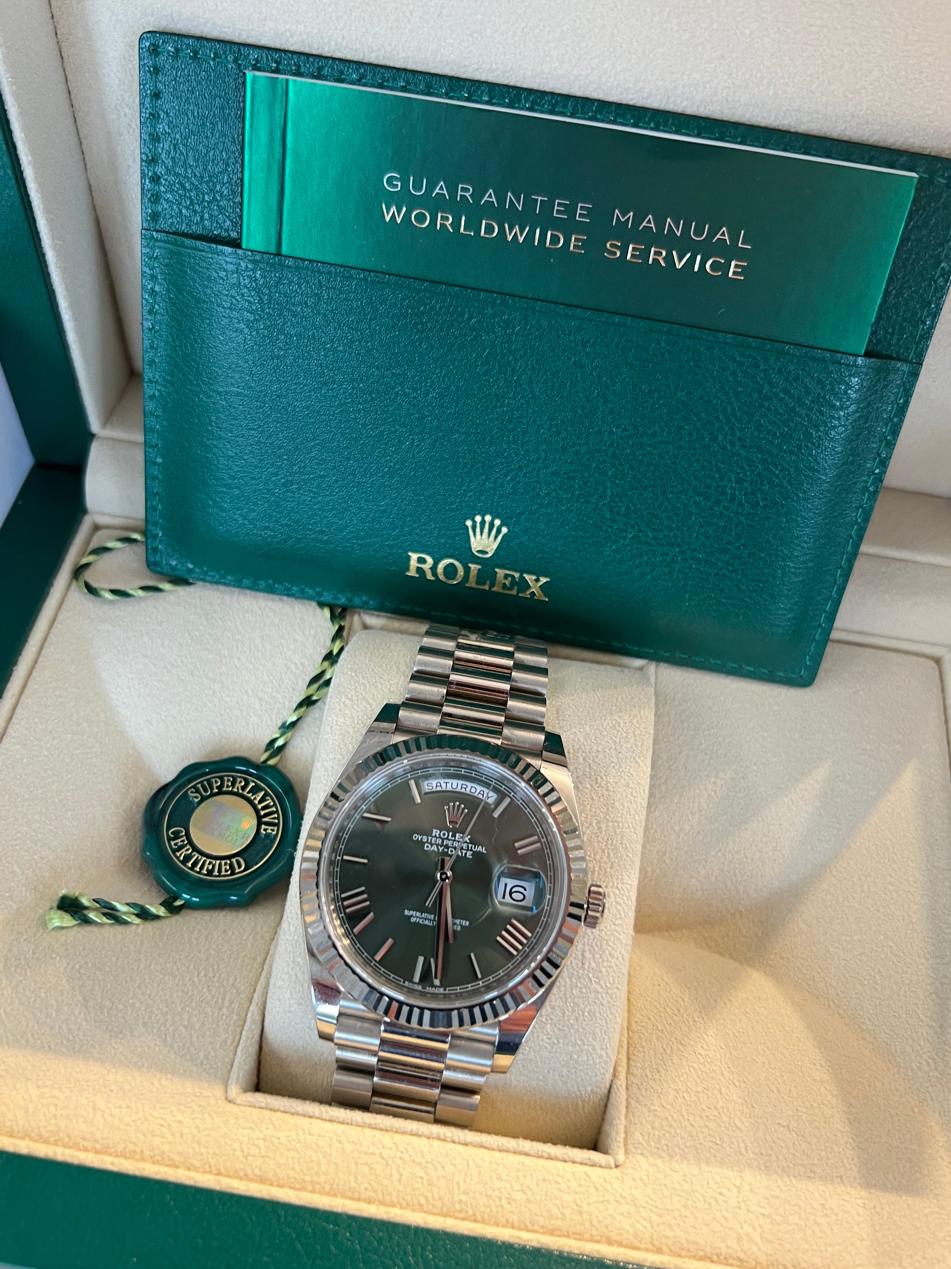 Rolex Day-Date 40 mm Grün Fullset