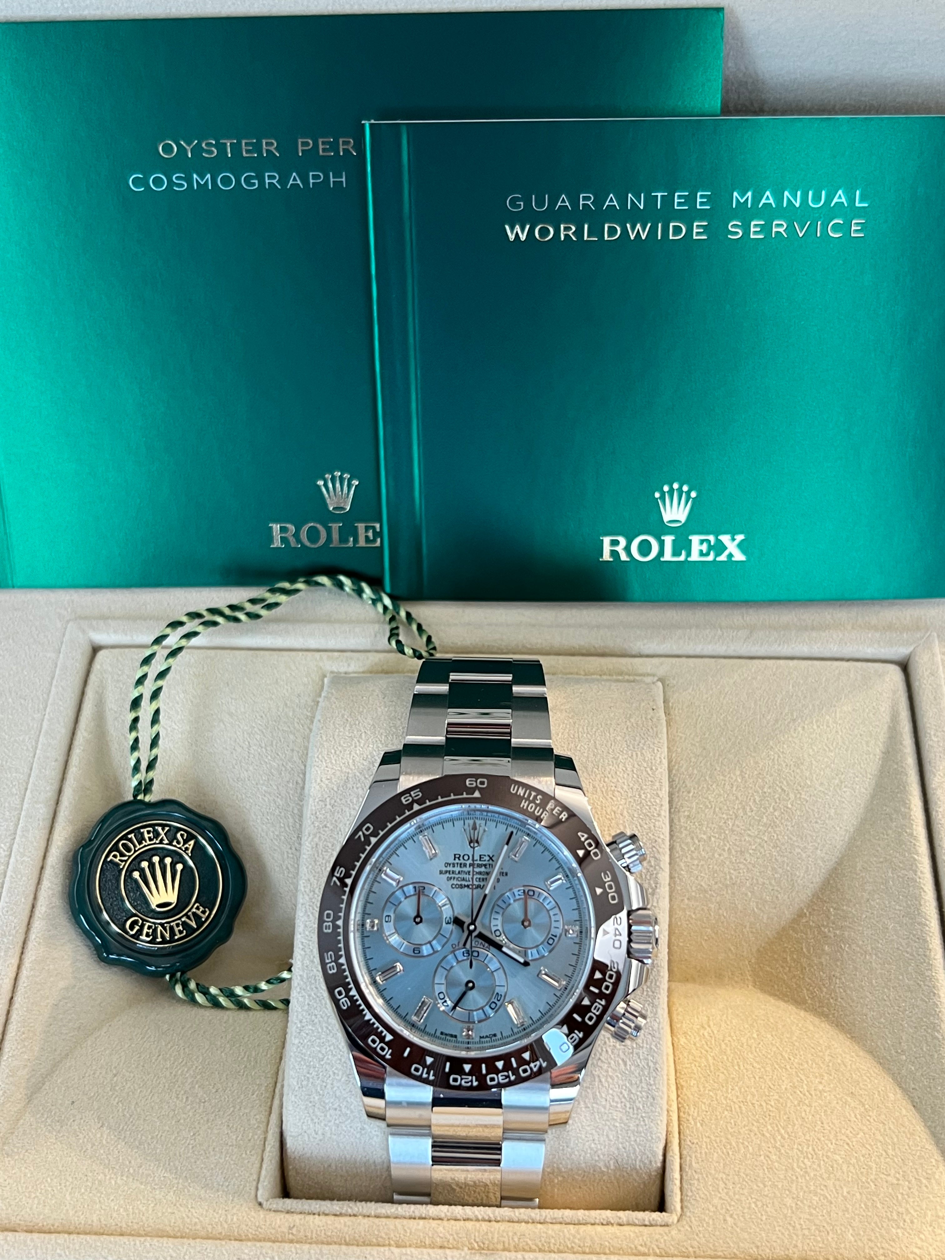 Rolex Daytona Platinum ungetragen 2022 Baguette Dial