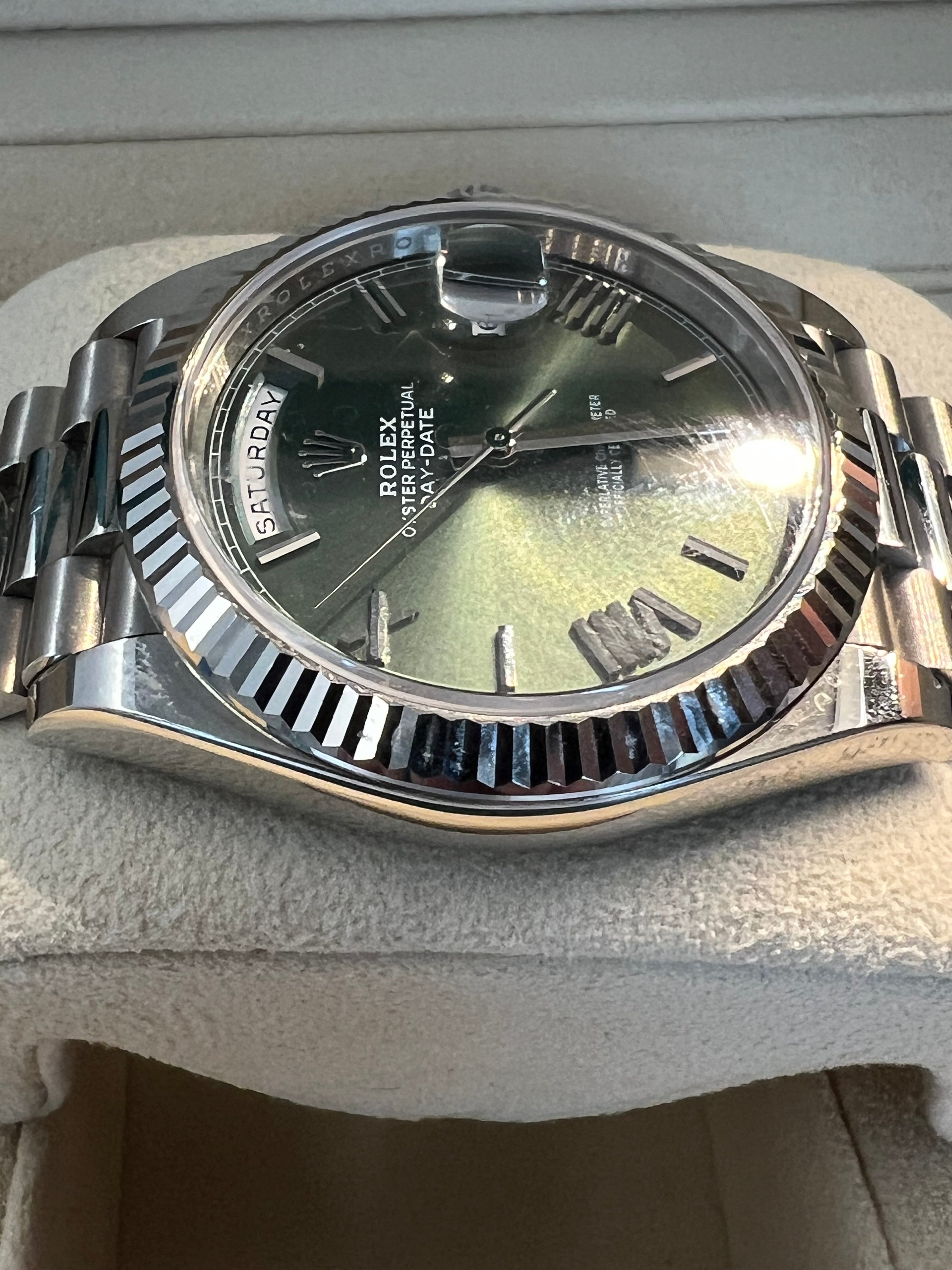 Rolex Day-Date 40 mm Grün Fullset