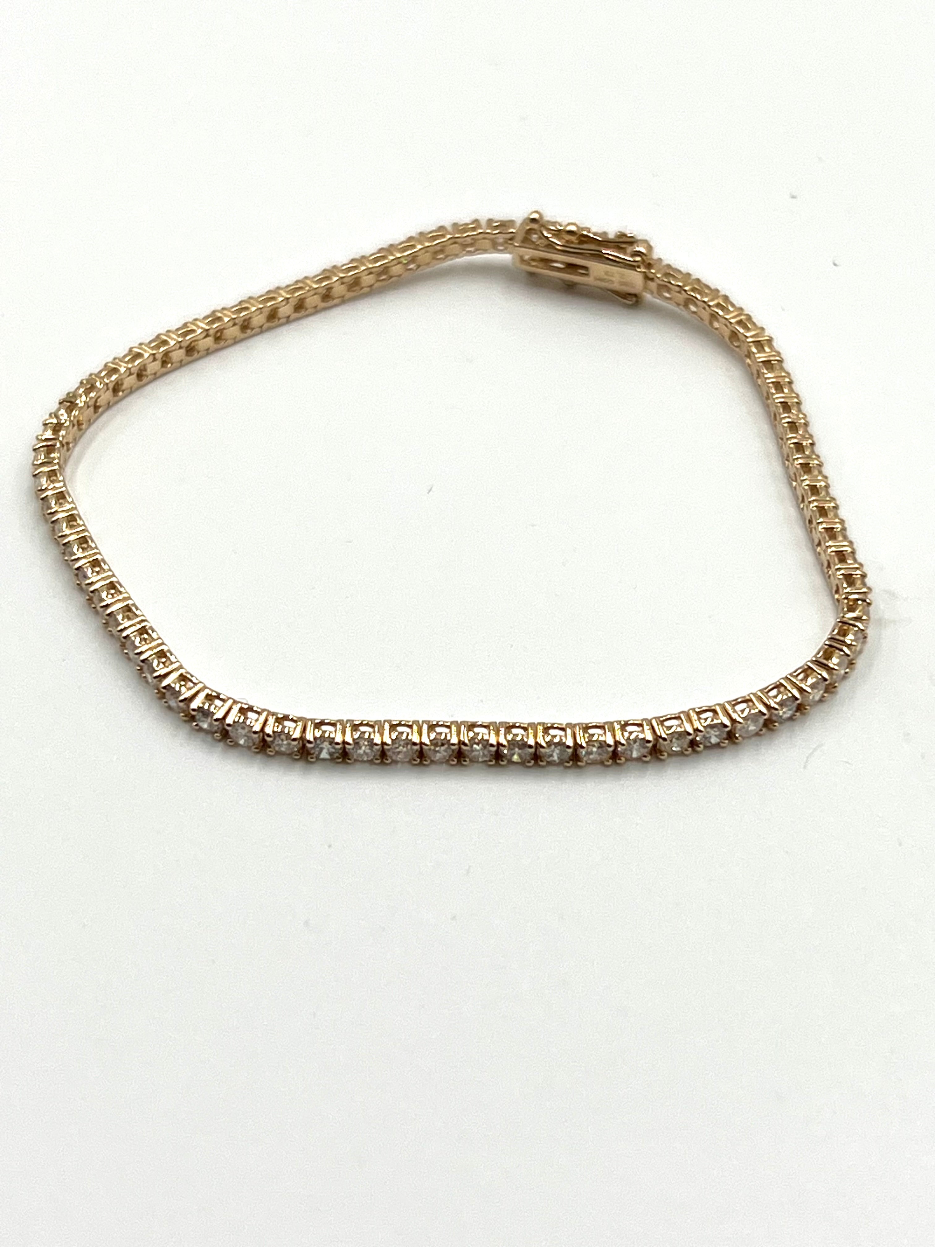 Tennisarmband Rosegold mit Diamanten