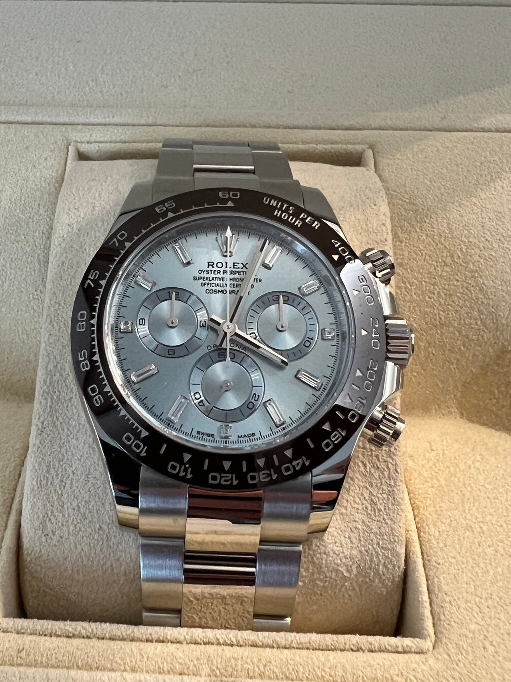 Rolex Daytona Platinum ungetragen 2022 Baguette Dial