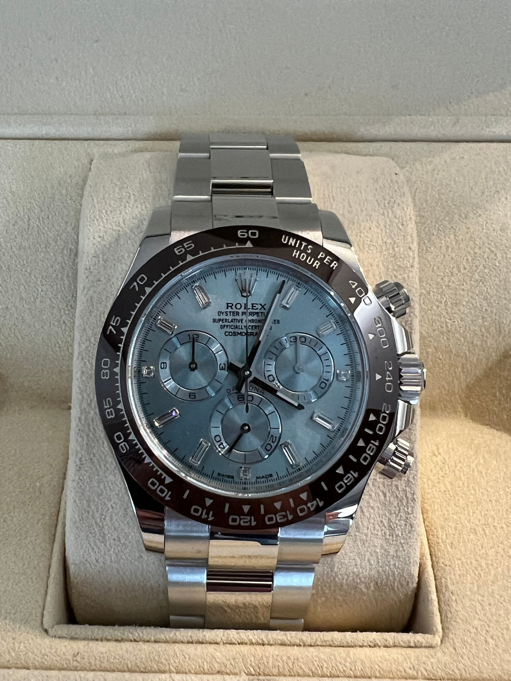 Rolex Daytona Platinum ungetragen 2022 Baguette Dial