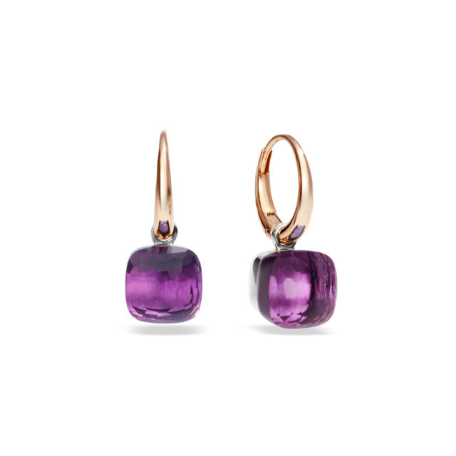 Pomellato - Nudo Ohrringe  - Rosegold 750/-  lila Amethyste