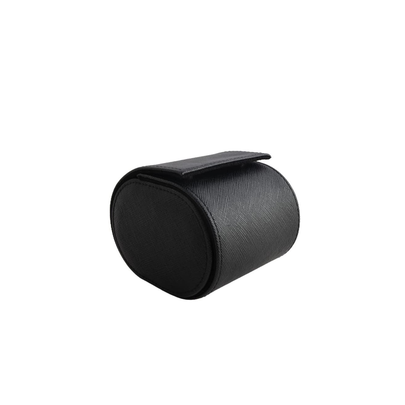 Schwarze Saffiano Leder 1er Uhrenrolle