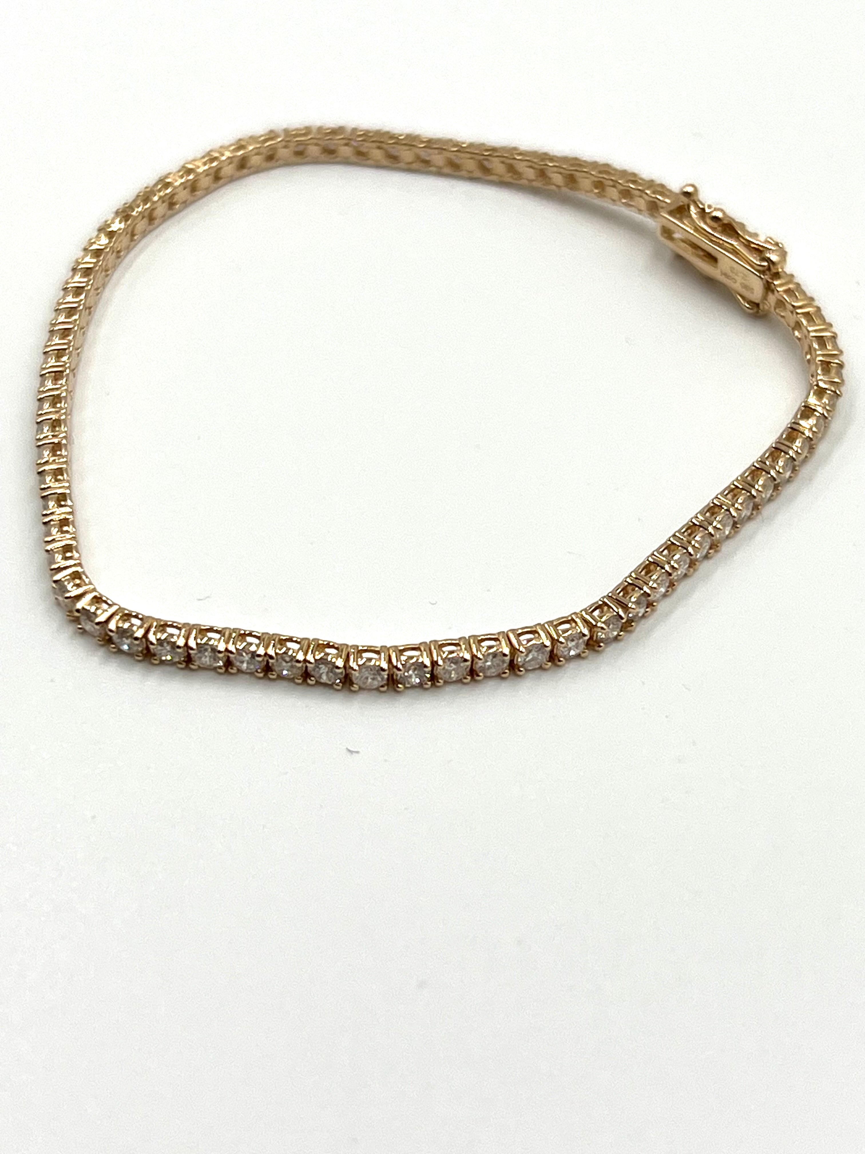 Tennisarmband Rosegold mit Diamanten