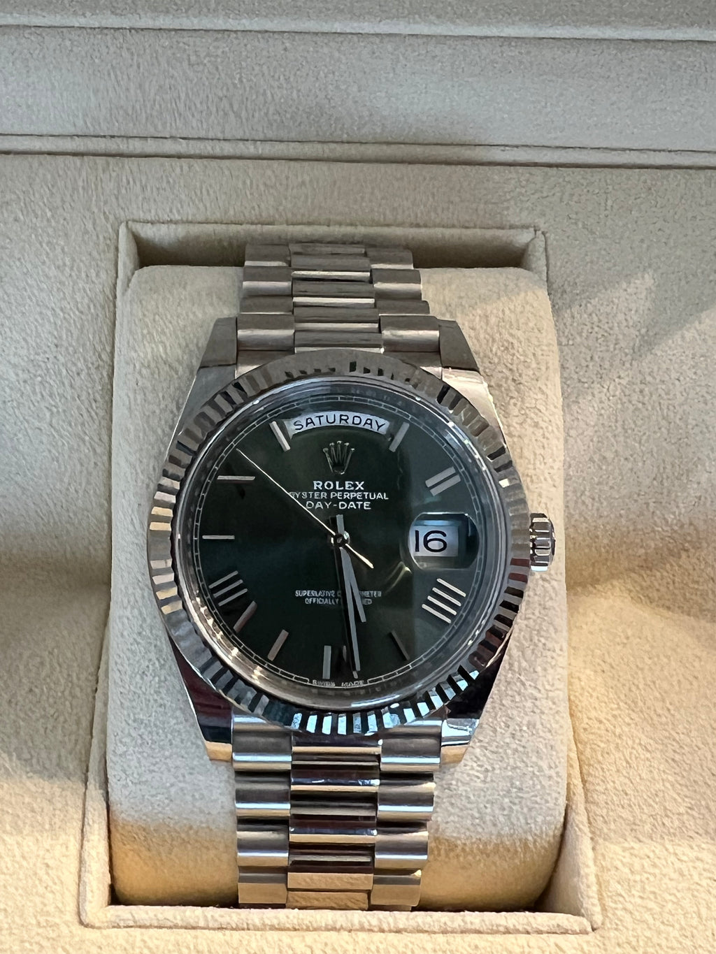 Rolex Day-Date 40 mm Grün Fullset