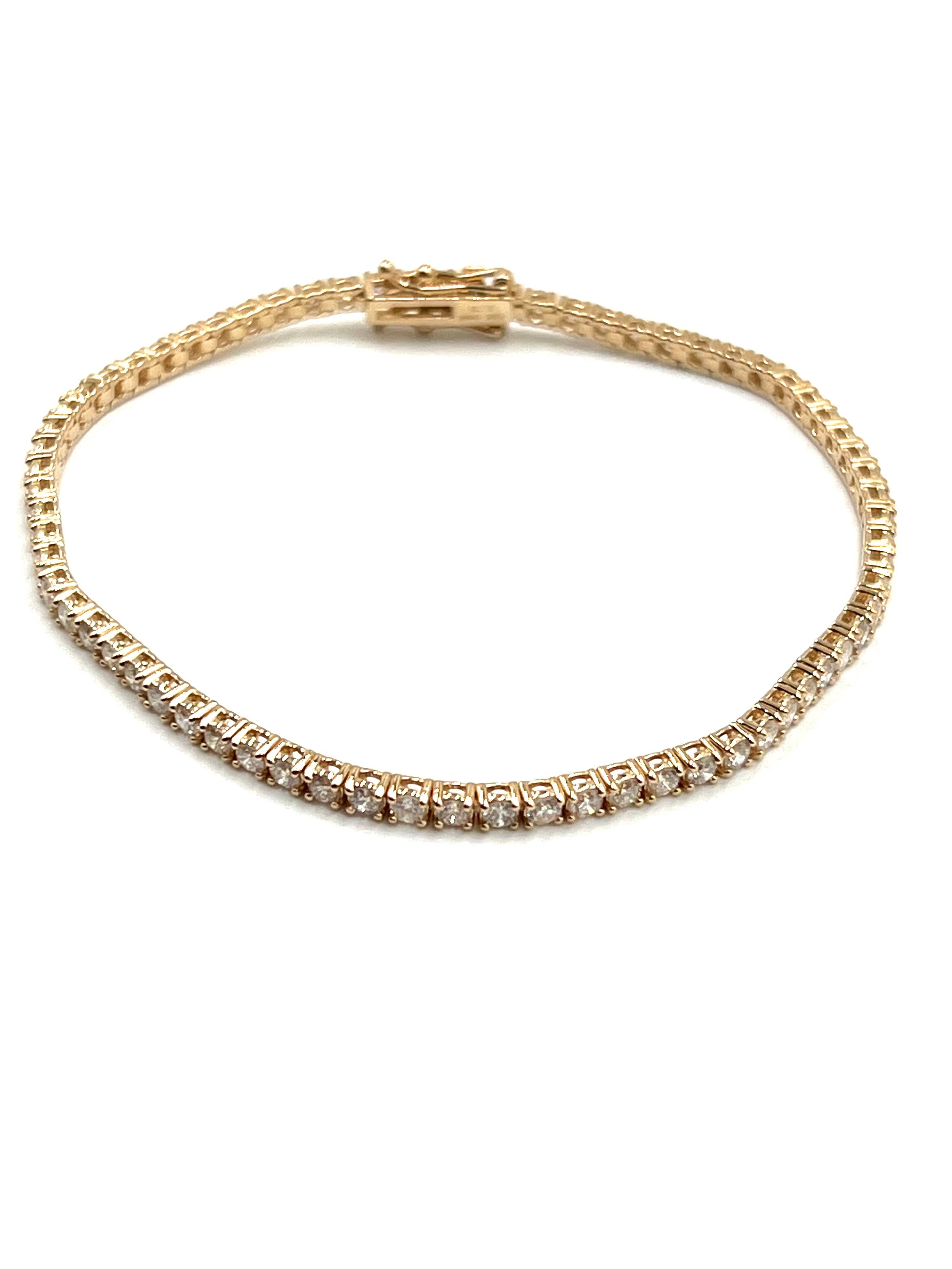 Tennisarmband Rosegold mit Diamanten