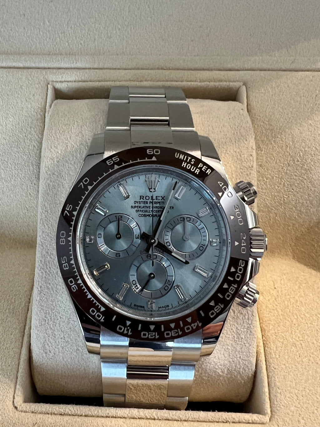 Rolex Daytona Platinum ungetragen 2022 Baguette Dial