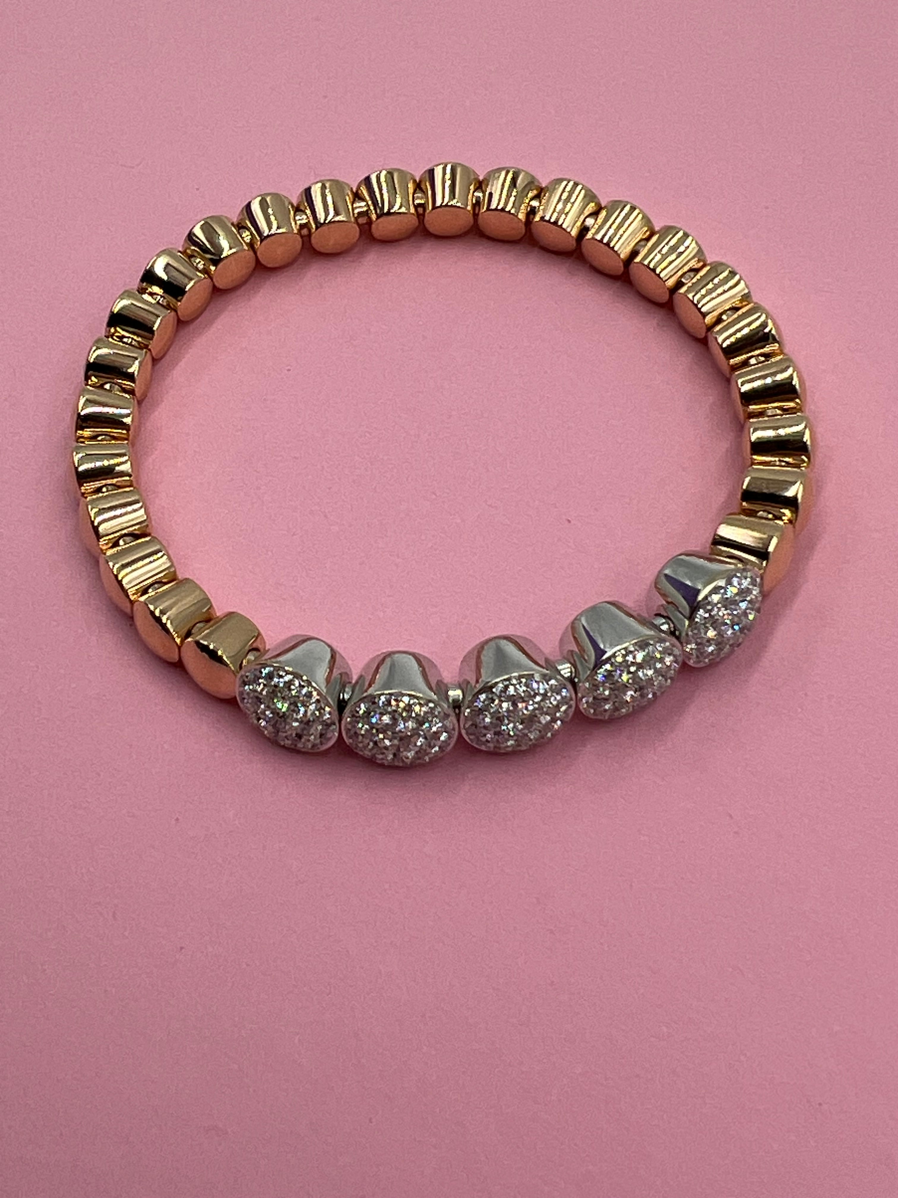 Scheffel Flexarmband in Rosegold mit Brillanten