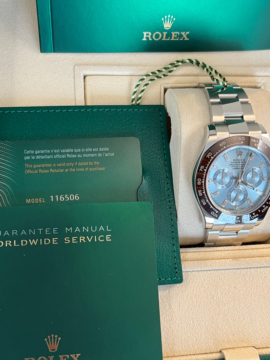 Rolex Daytona Platinum ungetragen 2022 Baguette Dial