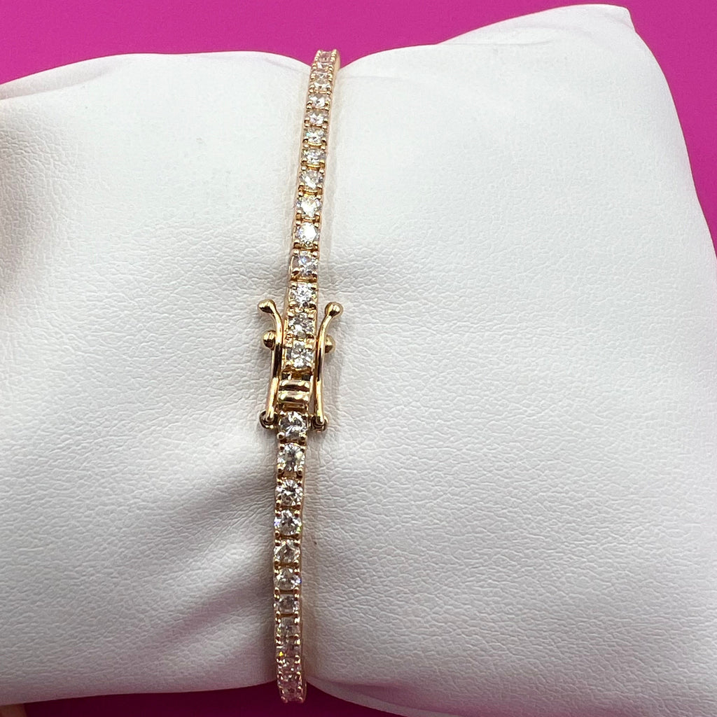 Tennisarmband Rosegold mit Diamanten