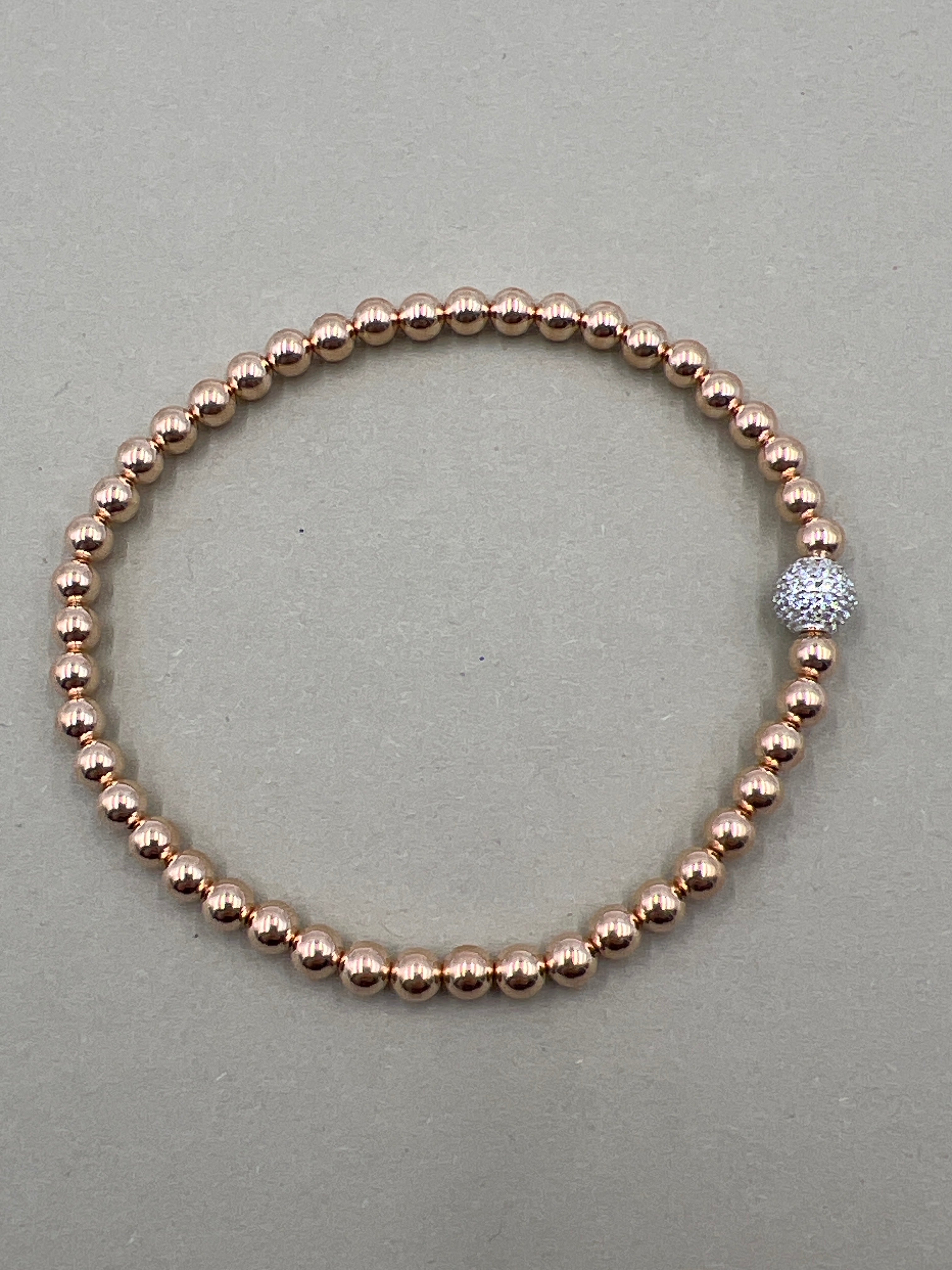 Kugelarmband 925/- Rosegold Plattiert