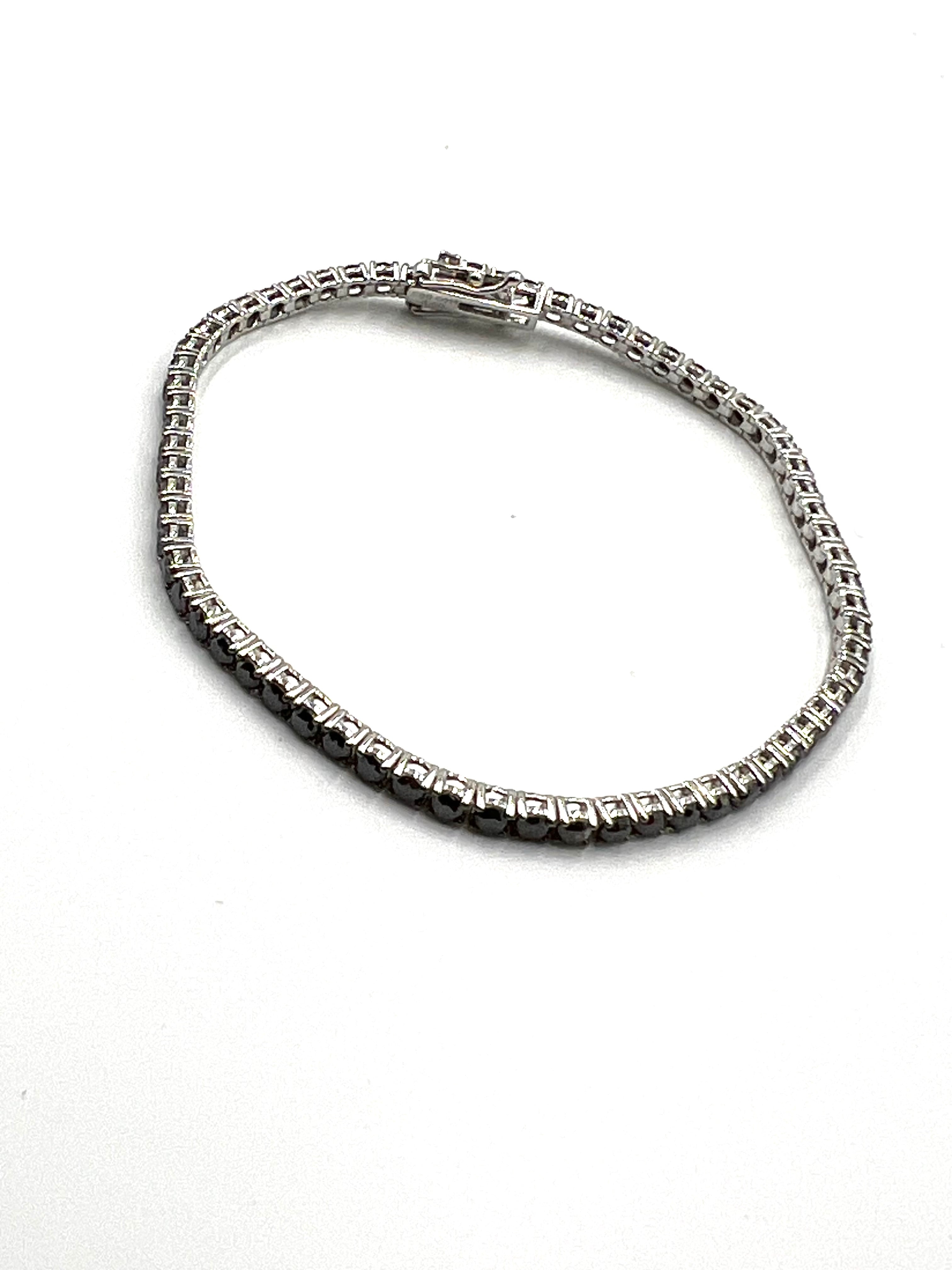 Tennisarmband Weißgold mit schwarzen Diamanten