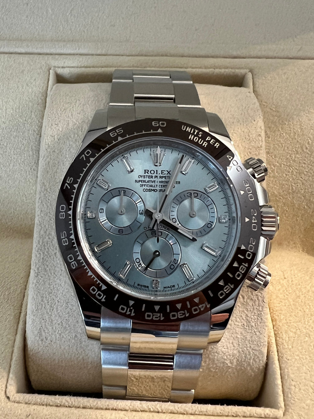 Rolex Daytona Platinum ungetragen 2022 Baguette Dial