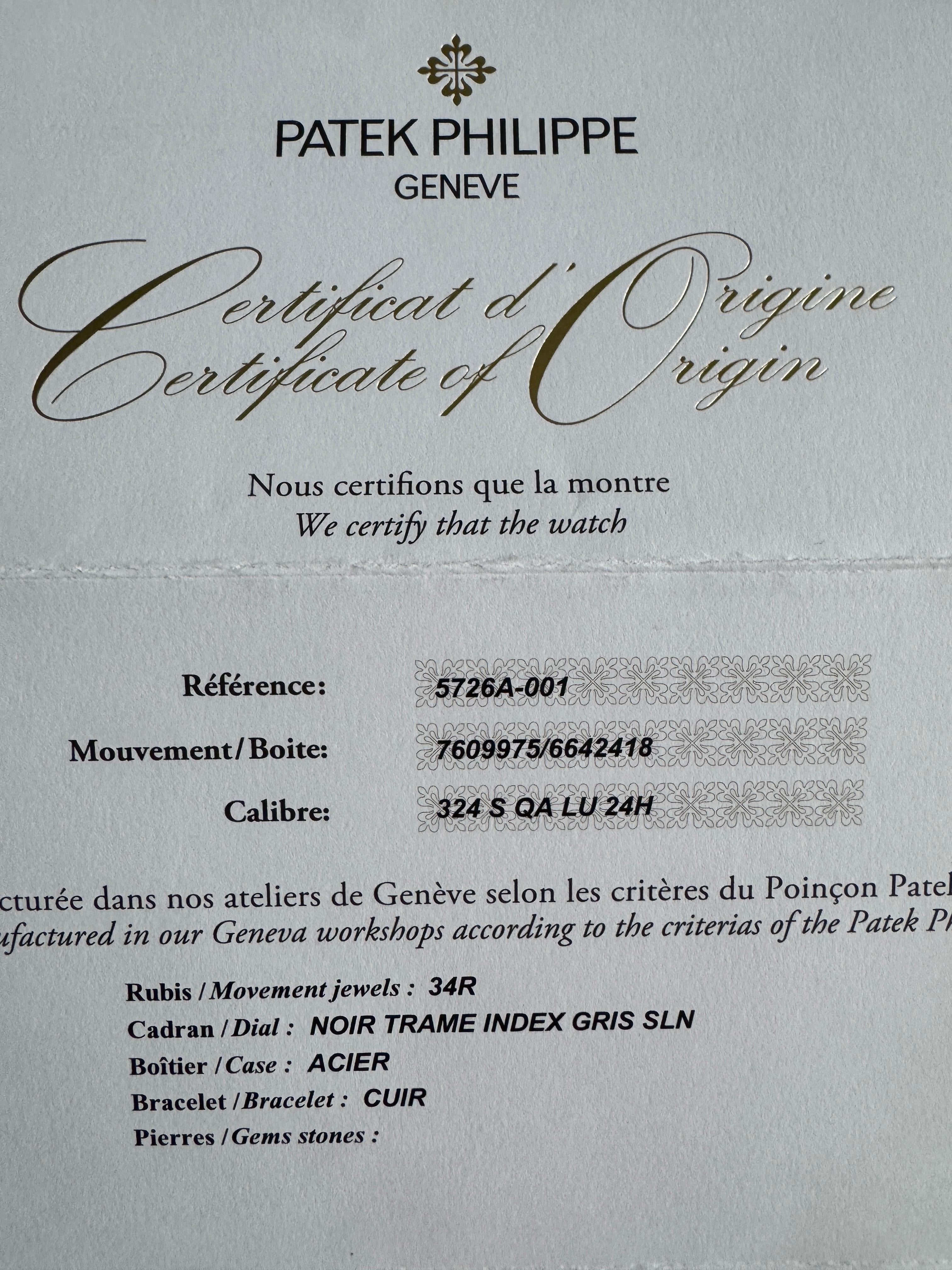 Patek Philippe 5726A-001 ungetragen im Fullset aus 2023 LC100