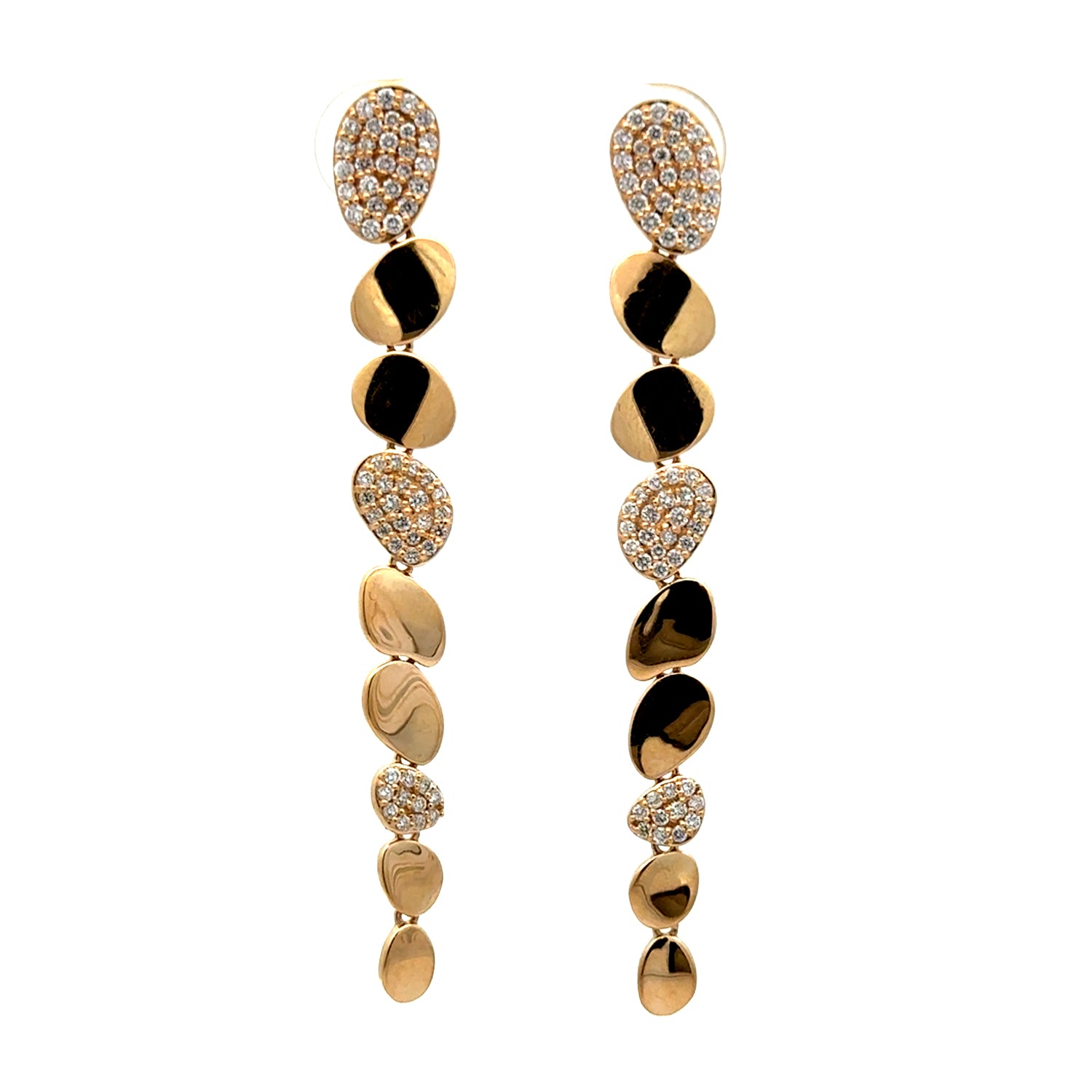 Trend - Ohrringe Gelbold 750/- mit Diamanten