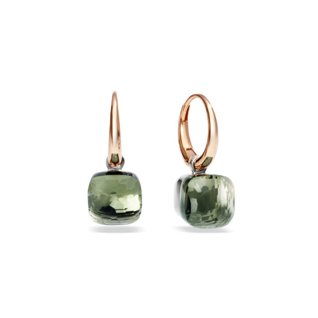 Pomellato - Nudo Ohrringe  - Rosegold 750/-  grüne Prasiolithe