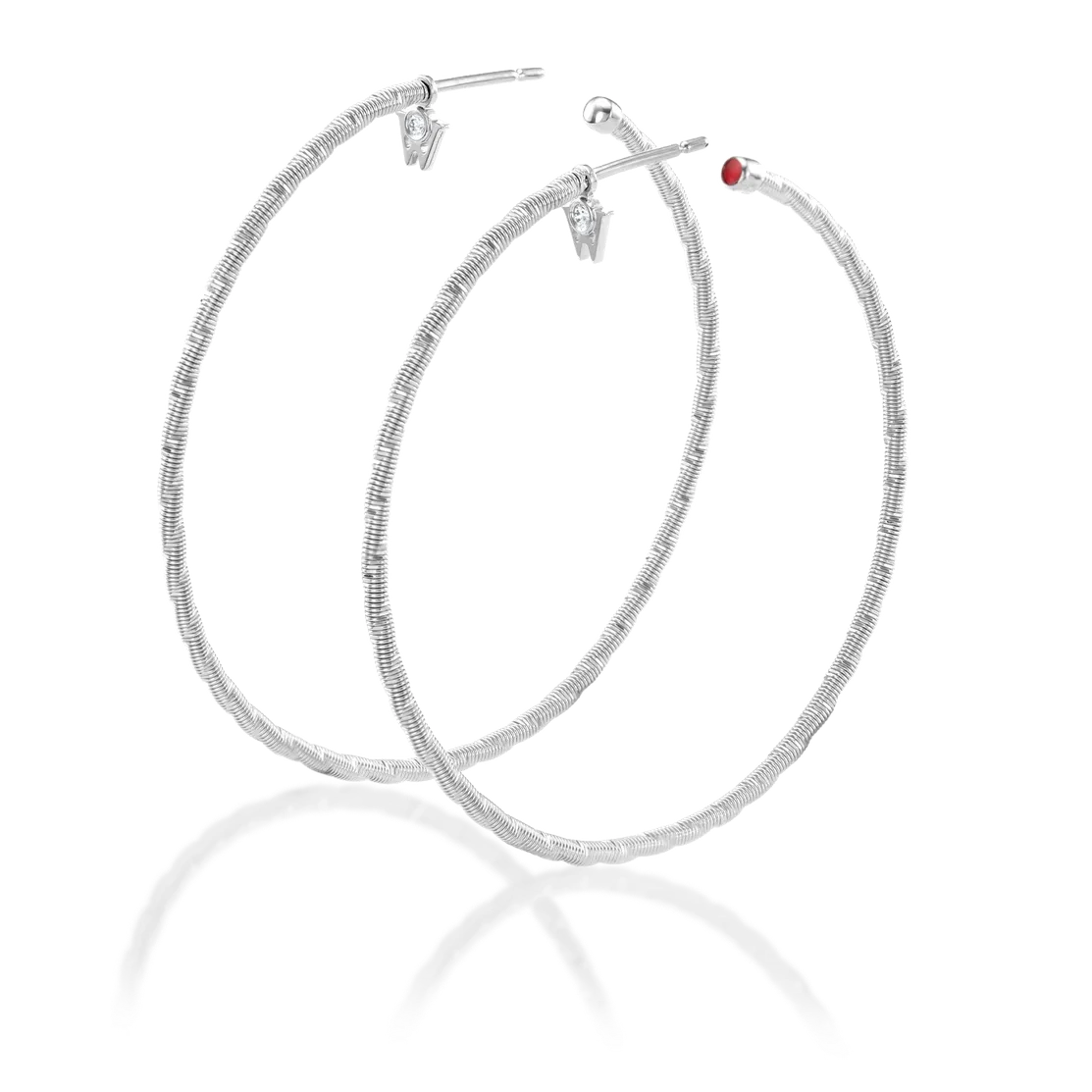 Wellendorf - Ohrringe Creolen SONNENGLANZ - Weißgold