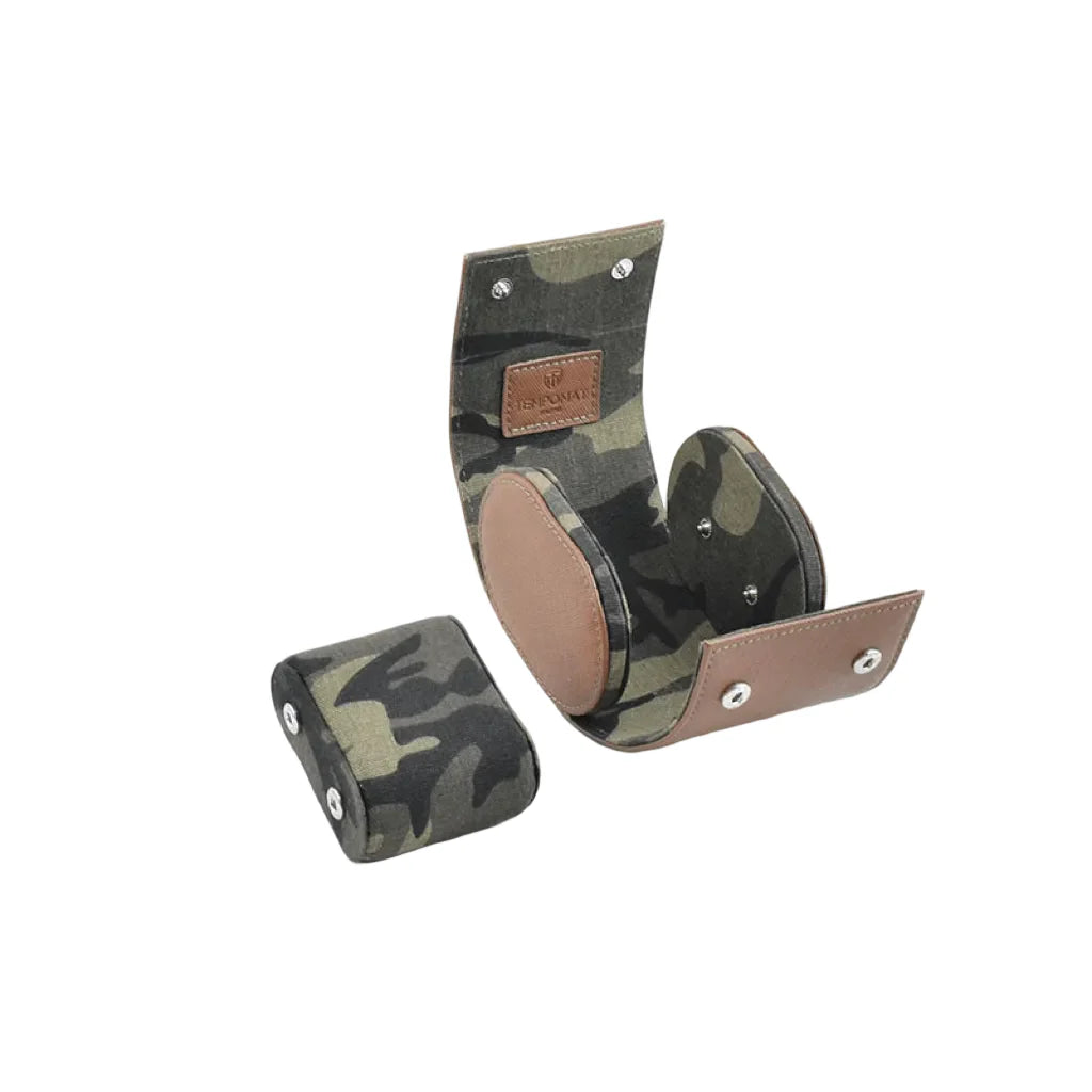 Braune Saffiano Leder 1er Uhrenrolle