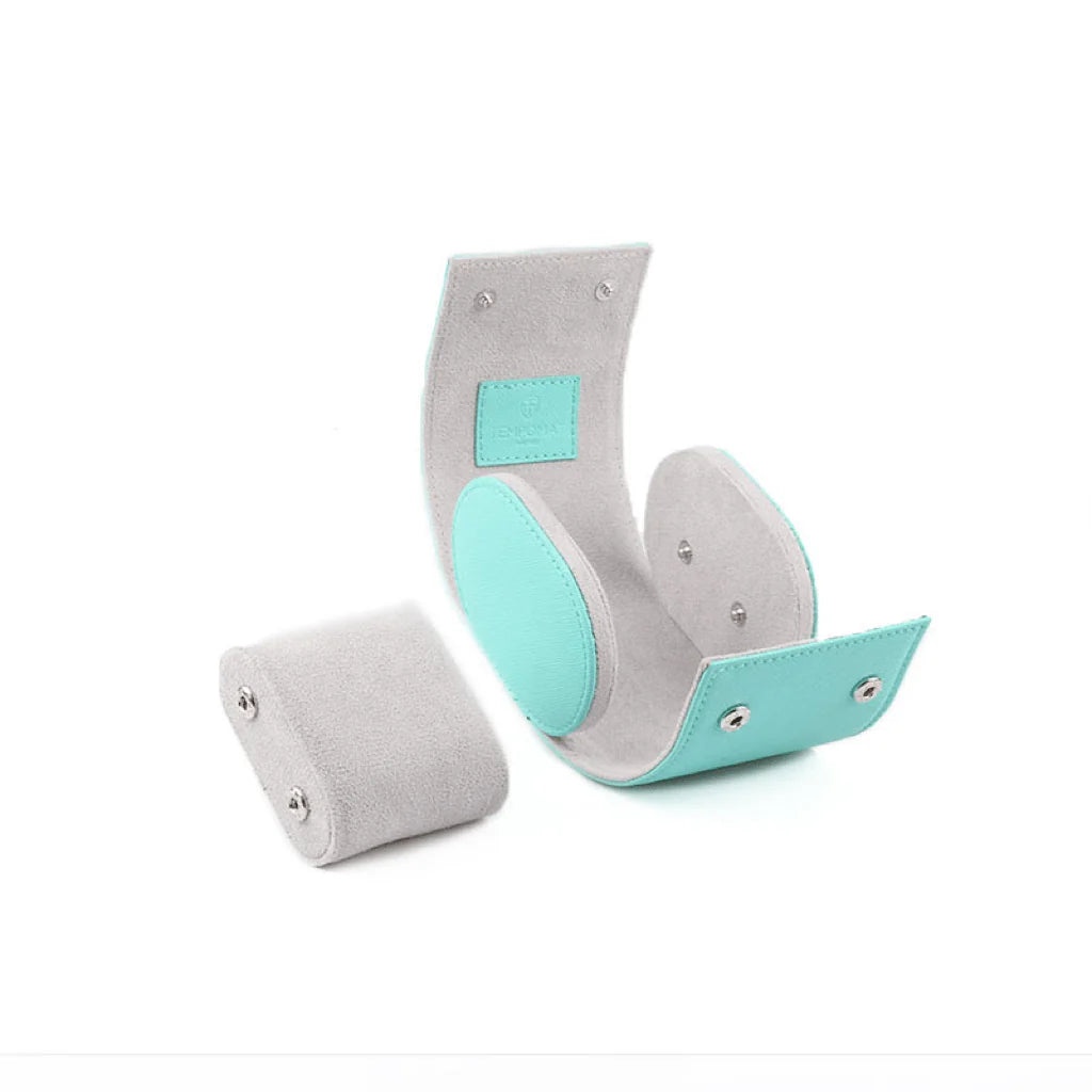 Türkisene Saffiano Leder 1er Uhrenrolle