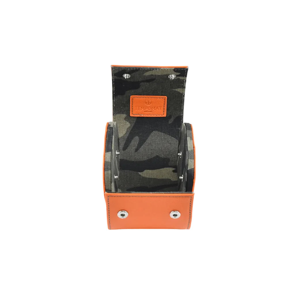 Orange Saffiano Leder 1er Uhrenrolle