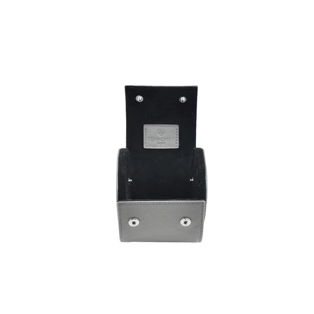 Graue Saffiano Leder 1er Uhrenrolle