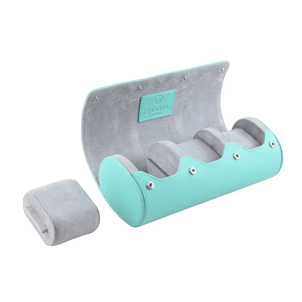 Türkisene Saffiano Leder Uhrenrolle