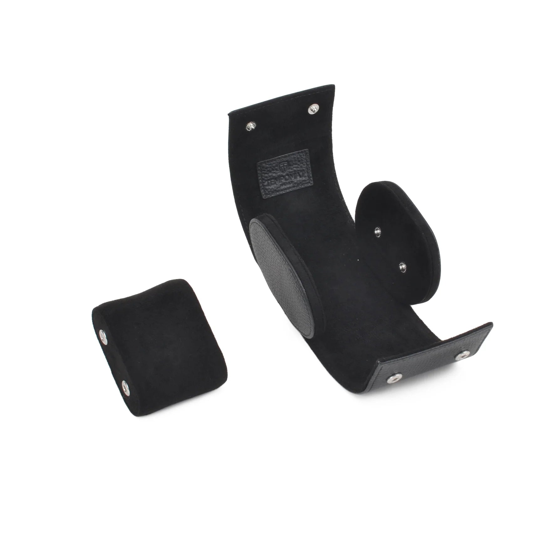 Schwarze Saffiano Leder 1er Uhrenrolle