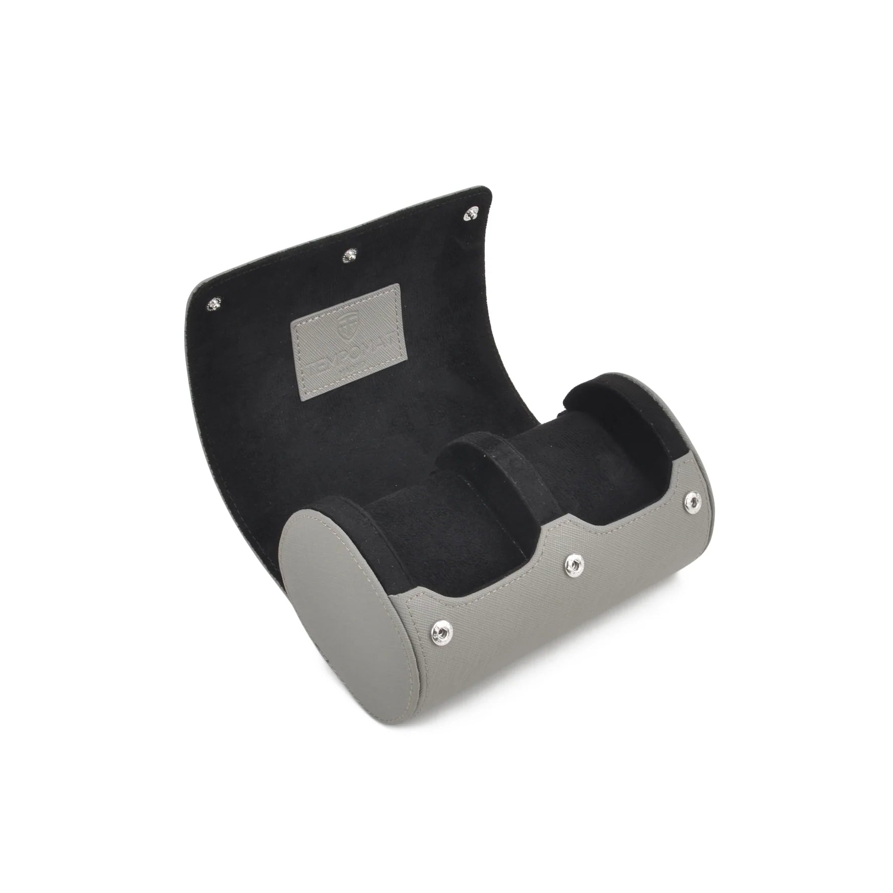 Graue Saffiano Leder 2er Uhrenrolle