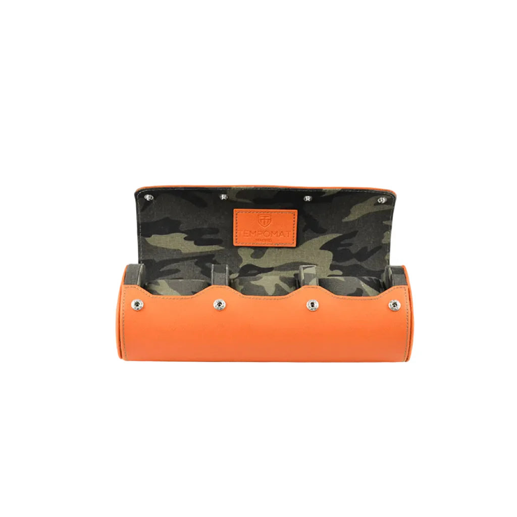 Orangene Saffiano Leder Uhrenrolle