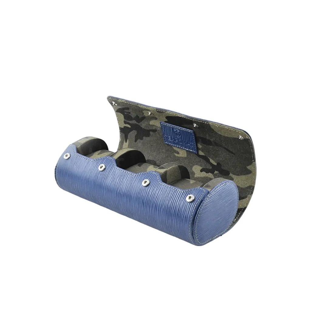 Blaue Epi-Saffiano-Leder Uhrenrolle